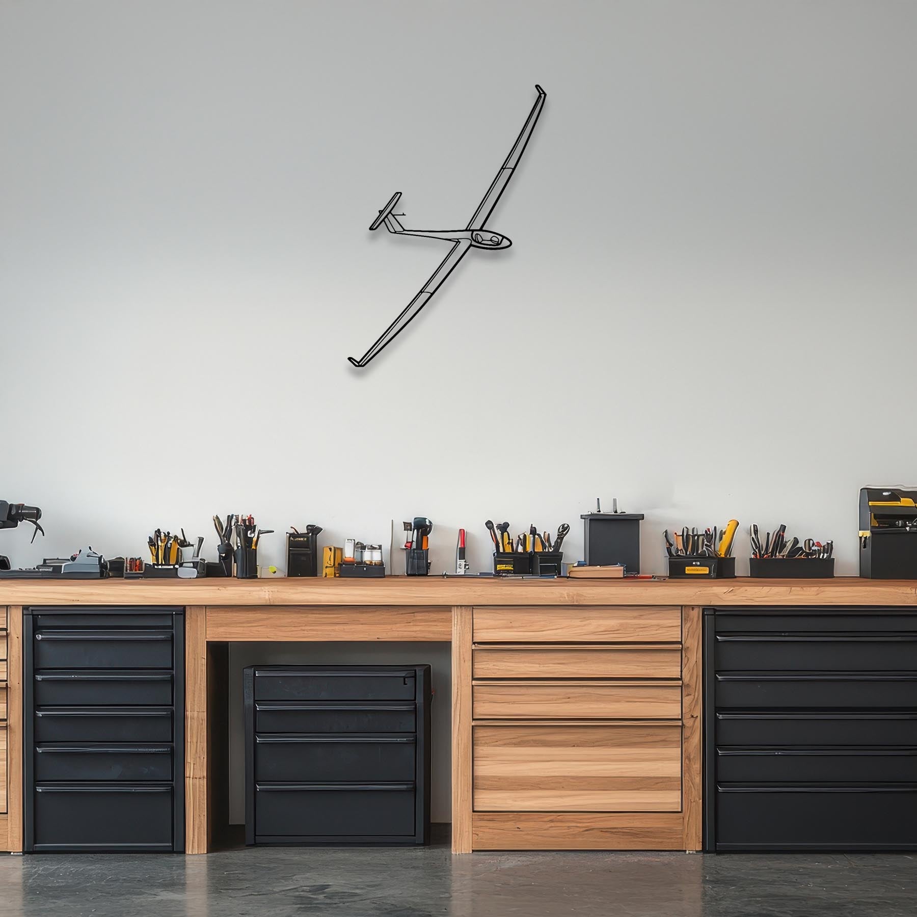 Glider Metal Aircraft Wall Art - NCP0178