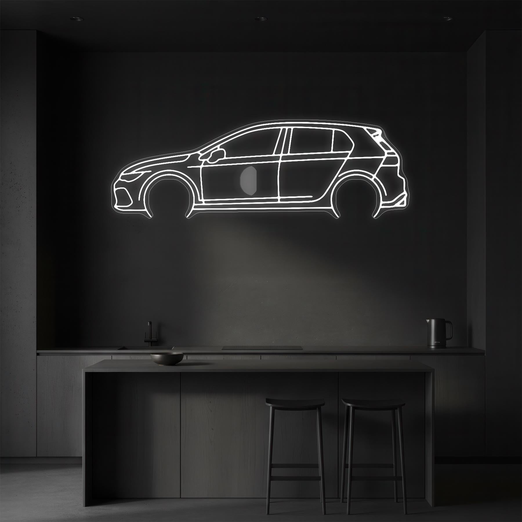 Golf 8 Neon Silhouette