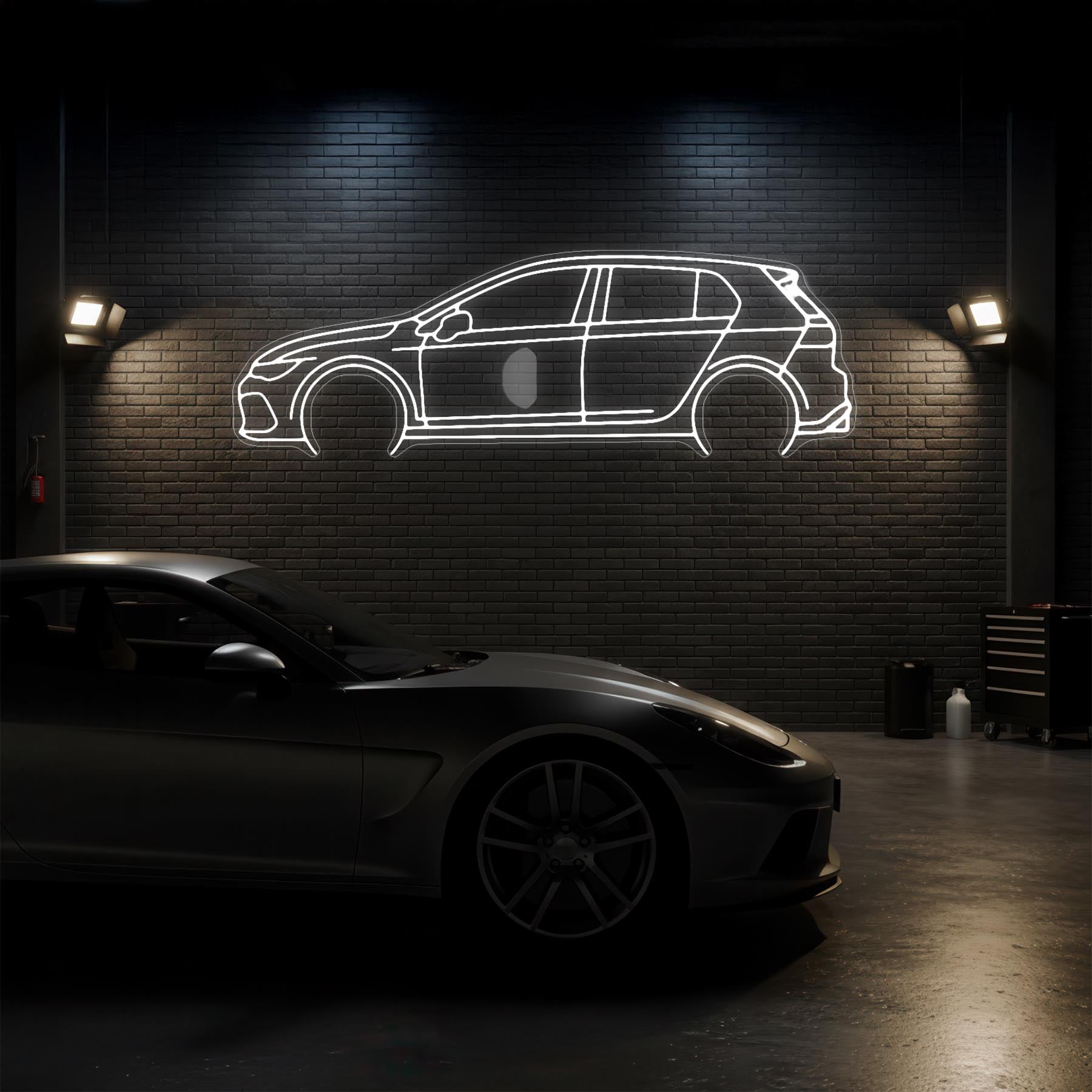 Golf 8 Neon Silhouette