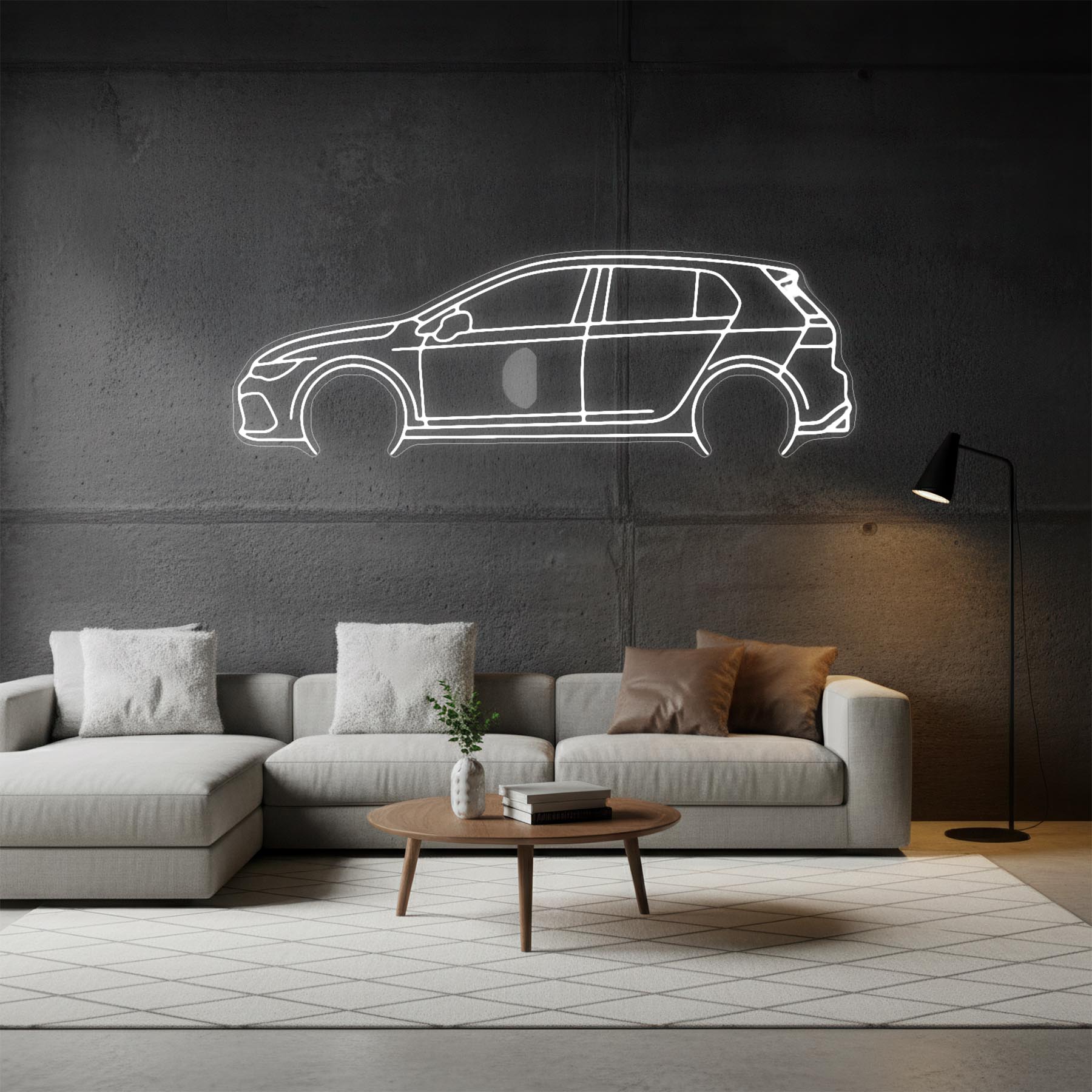 Golf 8 Neon Silhouette