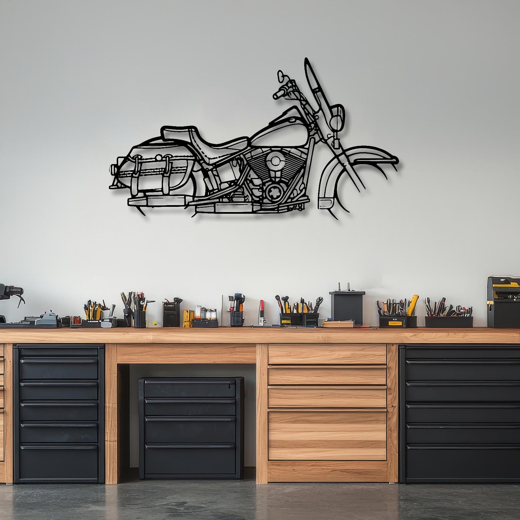 Heritage Softail Silhouette Metal Wall Art