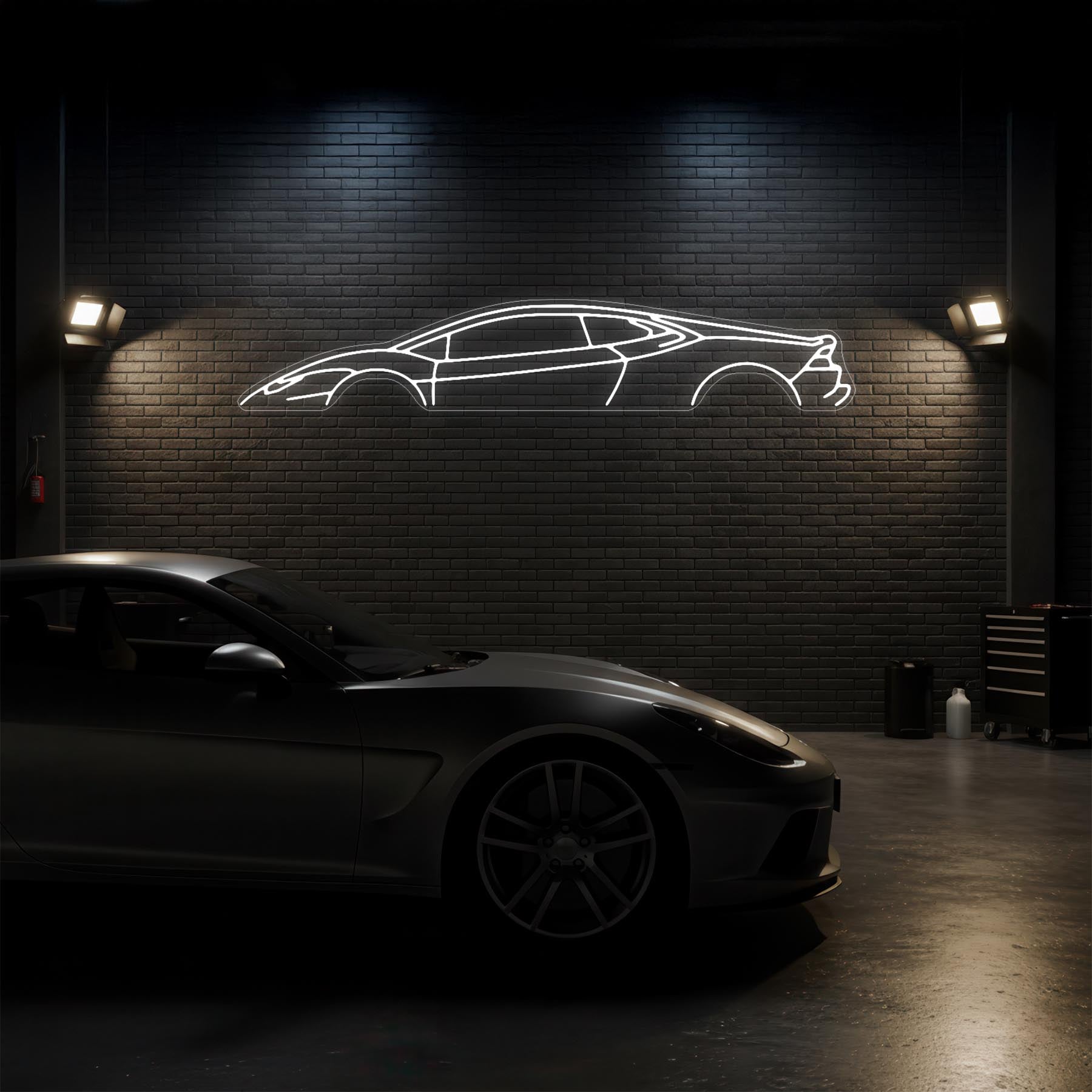 Huracan Neon Silhouette