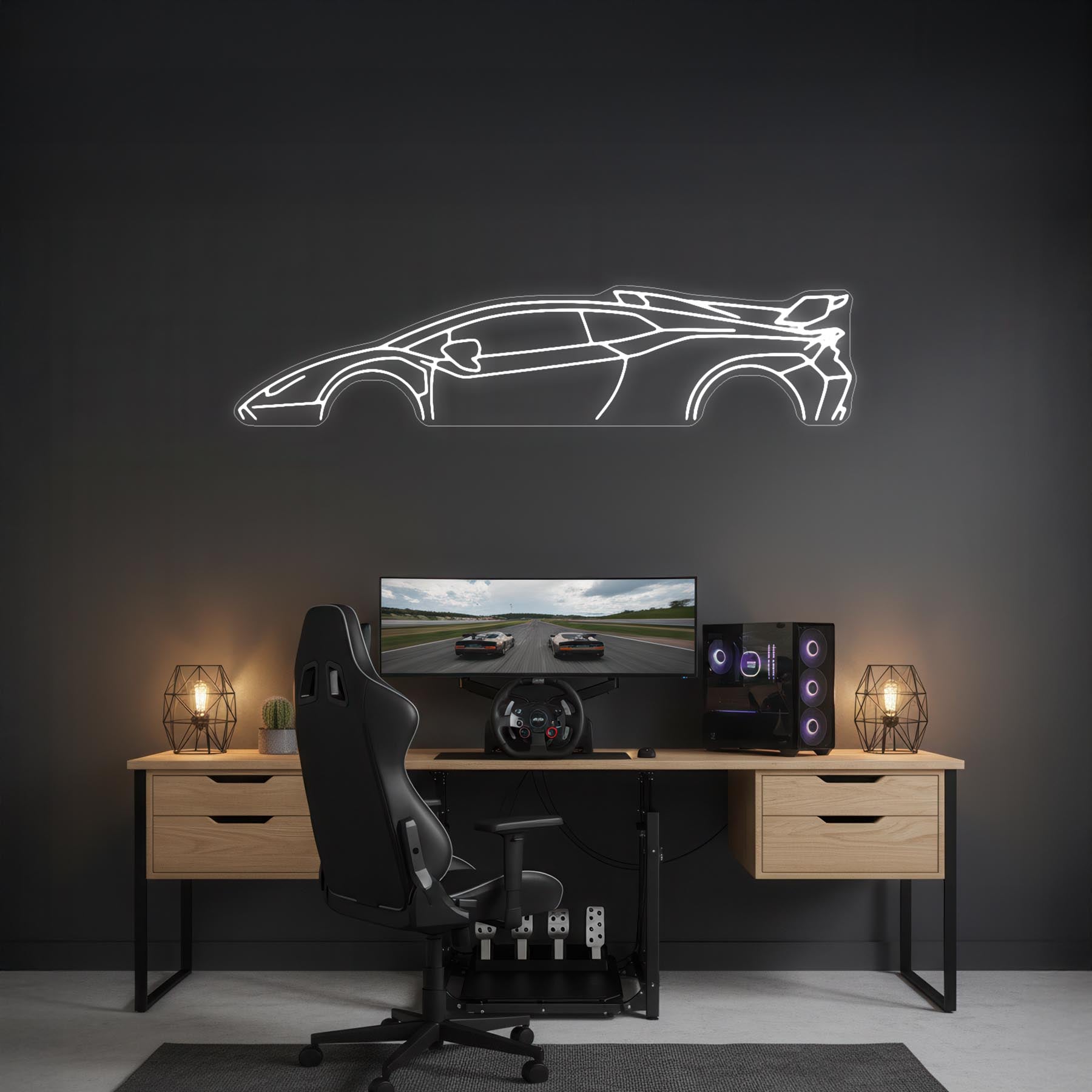 Huracan STO Neon Silhouette