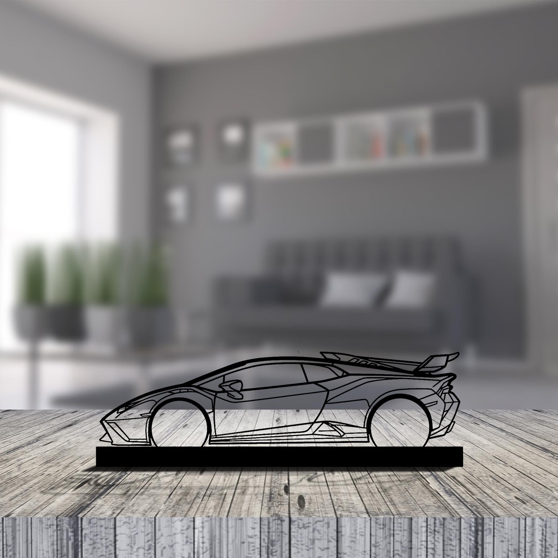 Huracan STO Silhouette Metal Art Stand