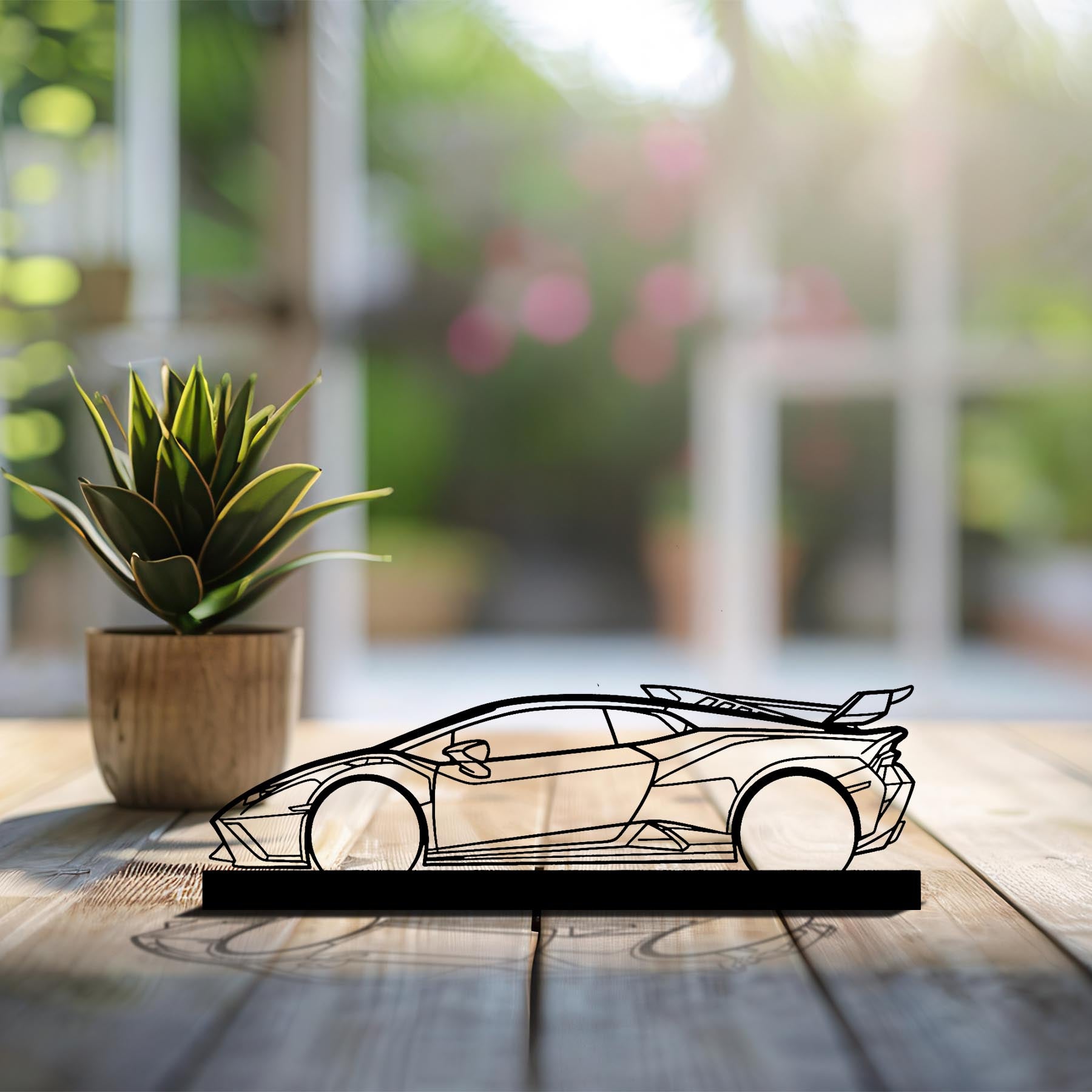Huracan STO Silhouette Metal Art Stand