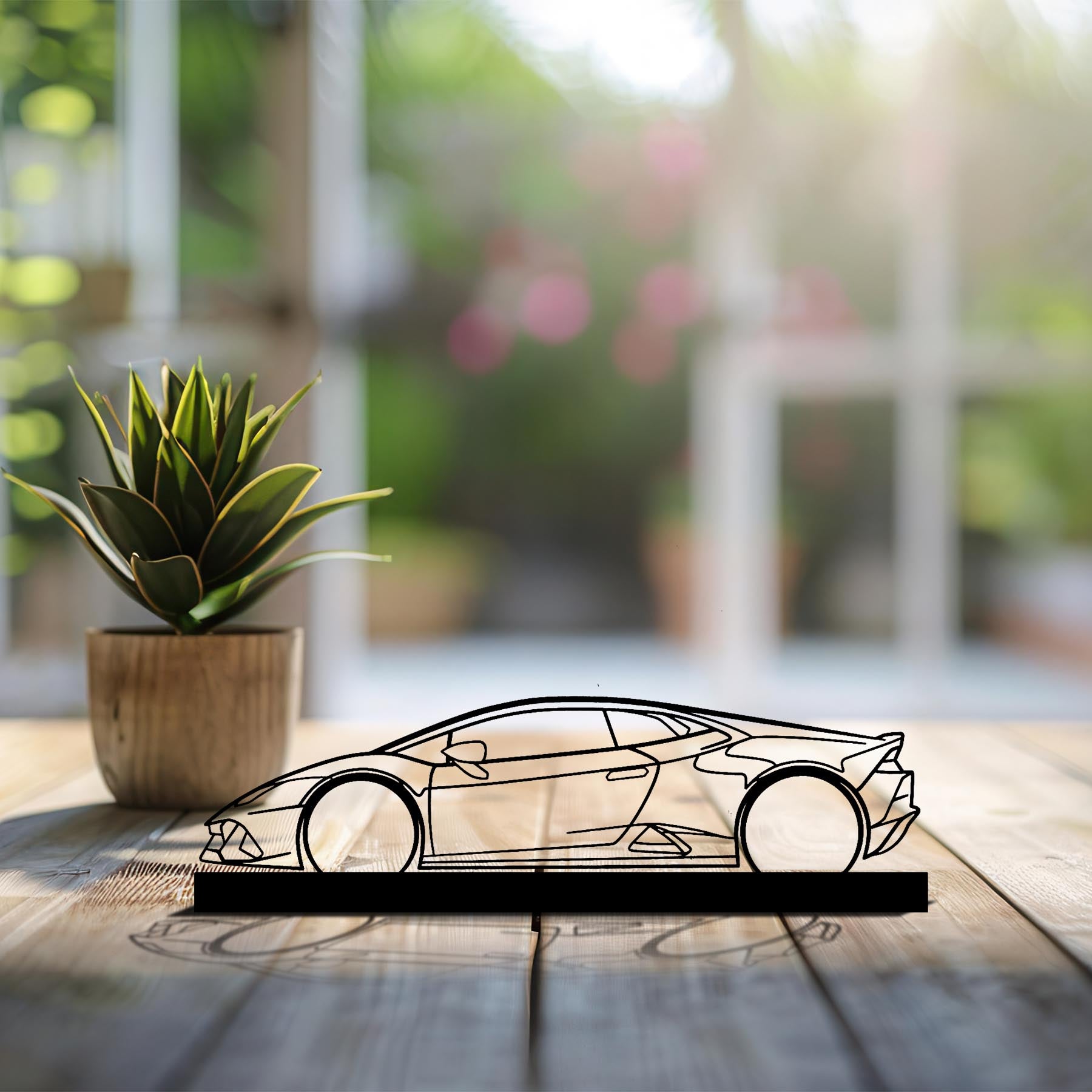 Huracan Silhouette Metal Art Stand