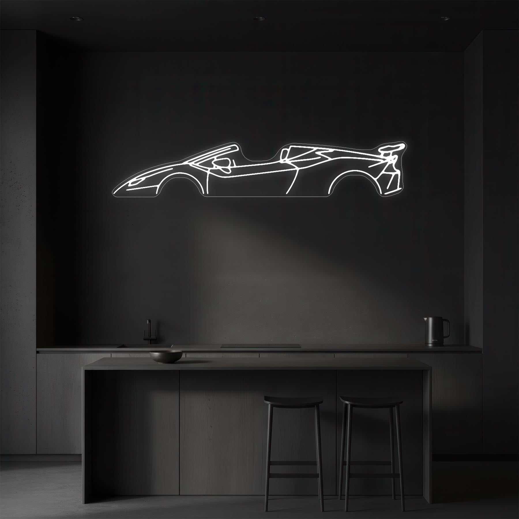 Huracan Spider Neon Silhouette