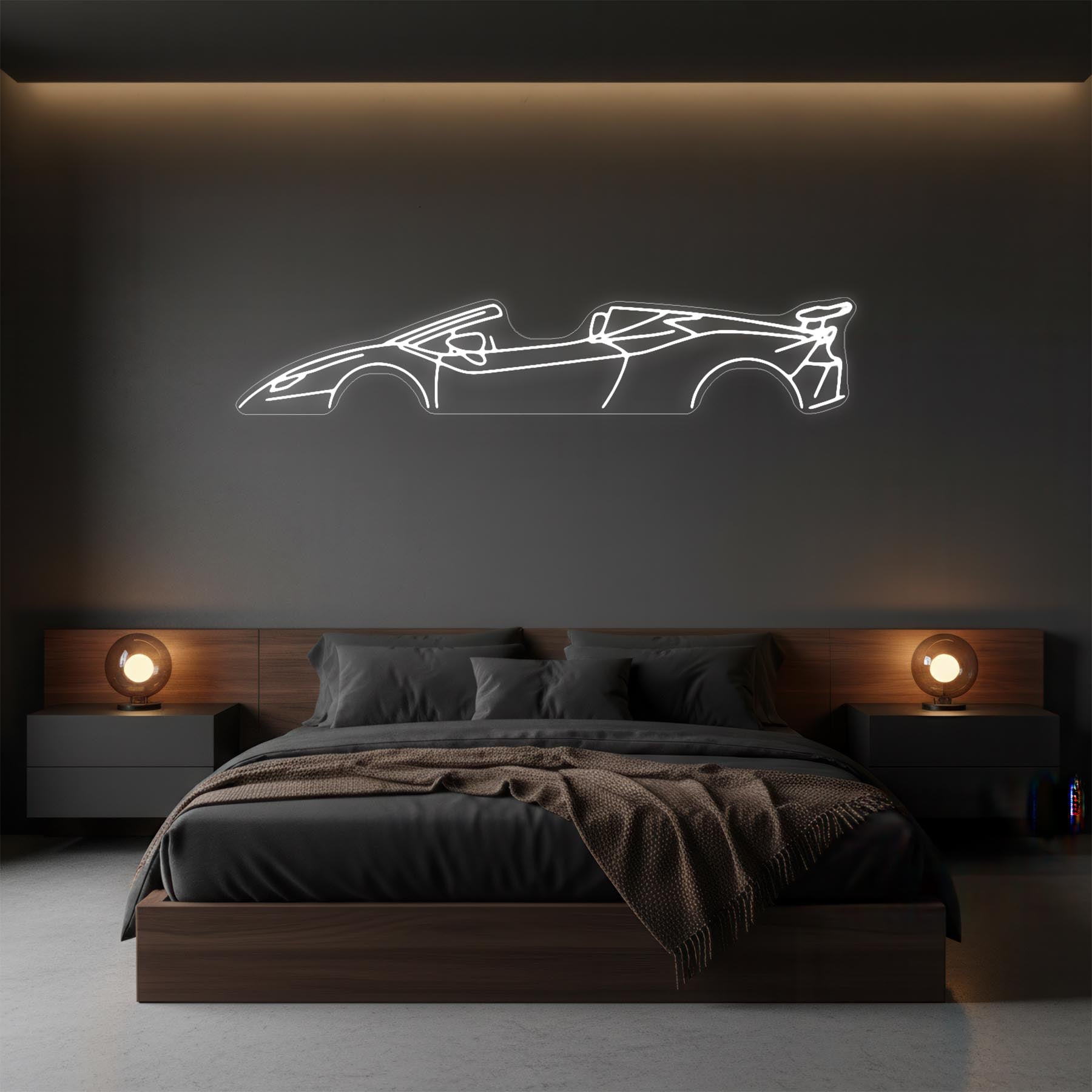 Huracan Spider Neon Silhouette