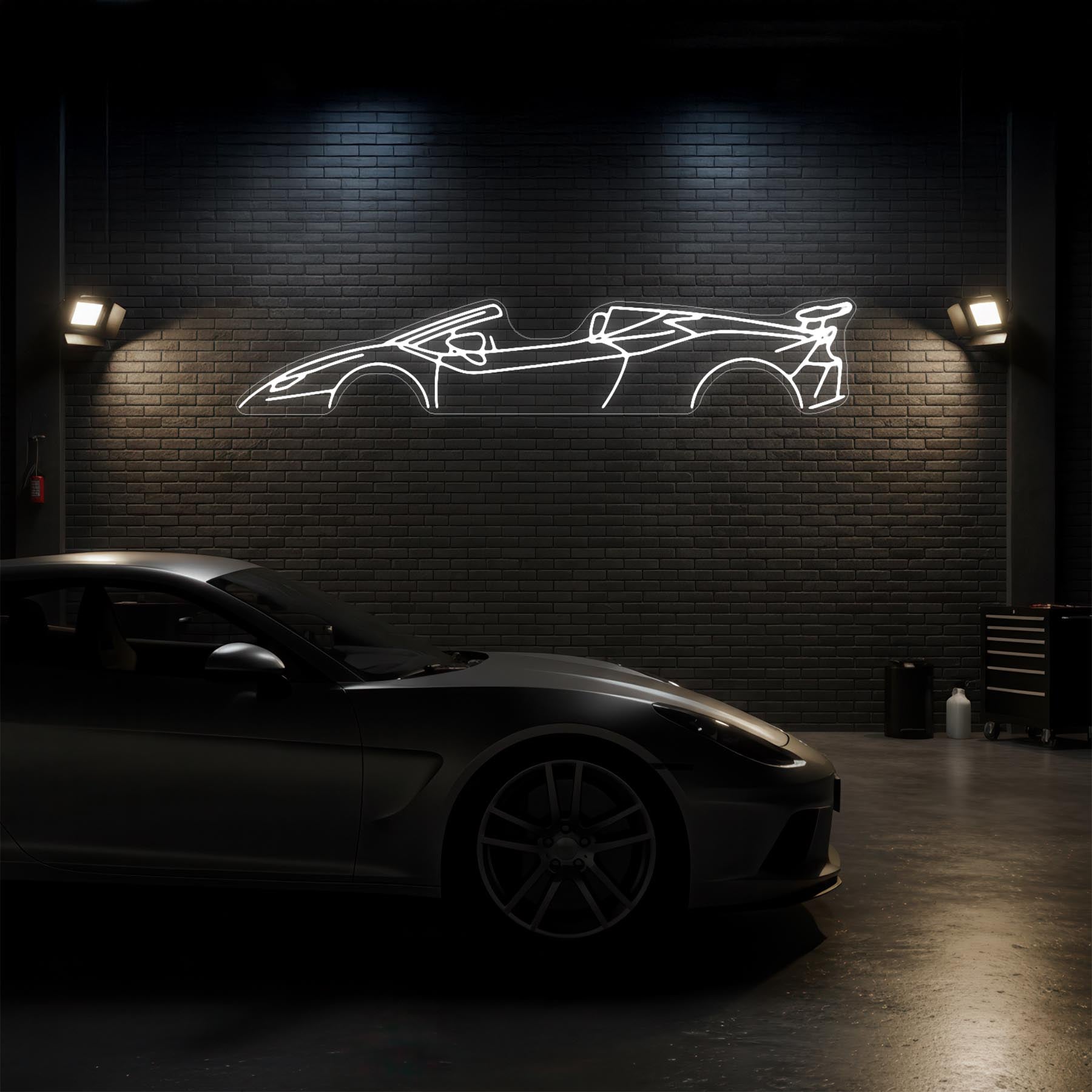 Huracan Spider Neon Silhouette