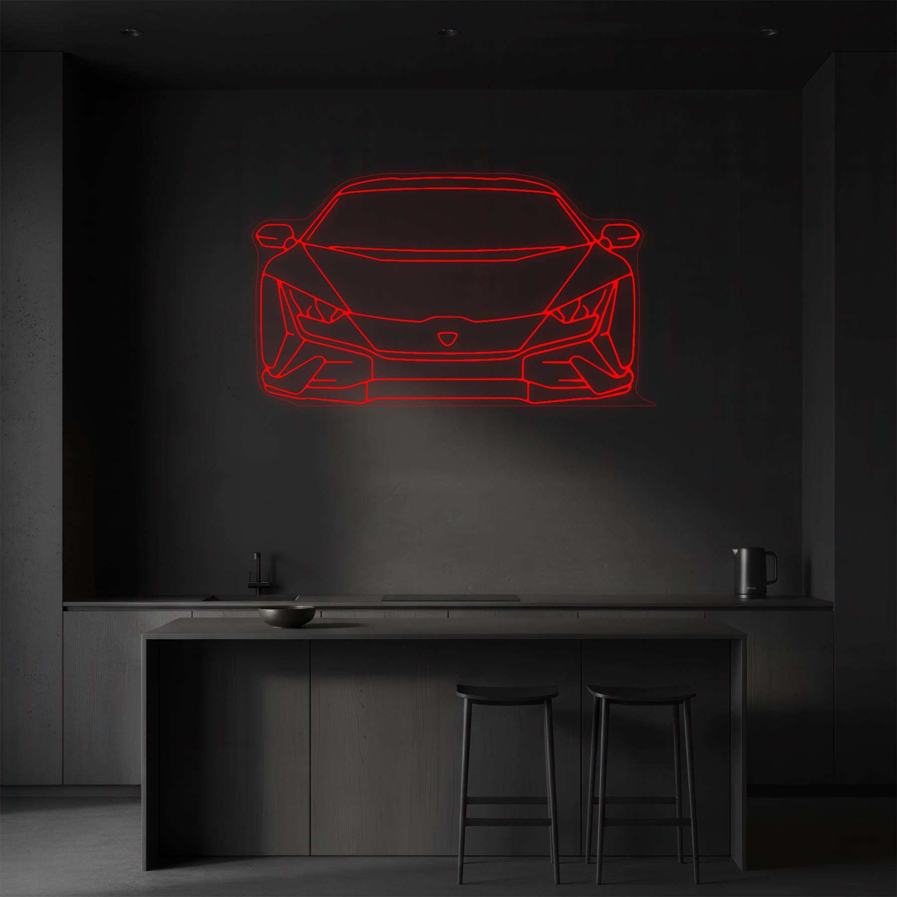 Huracan Tecnica Front Neon Silhouette
