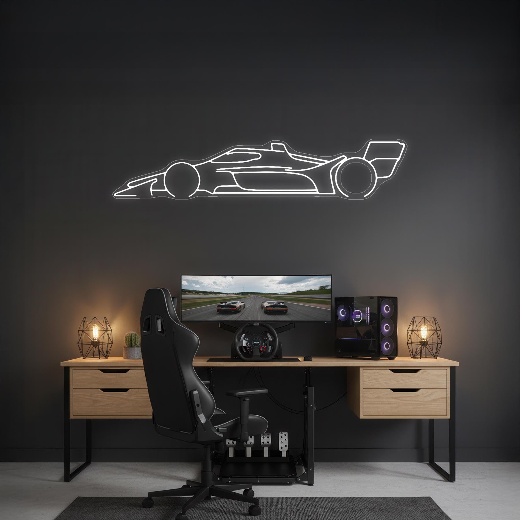 Indy Car 2022 Neon Silhouette