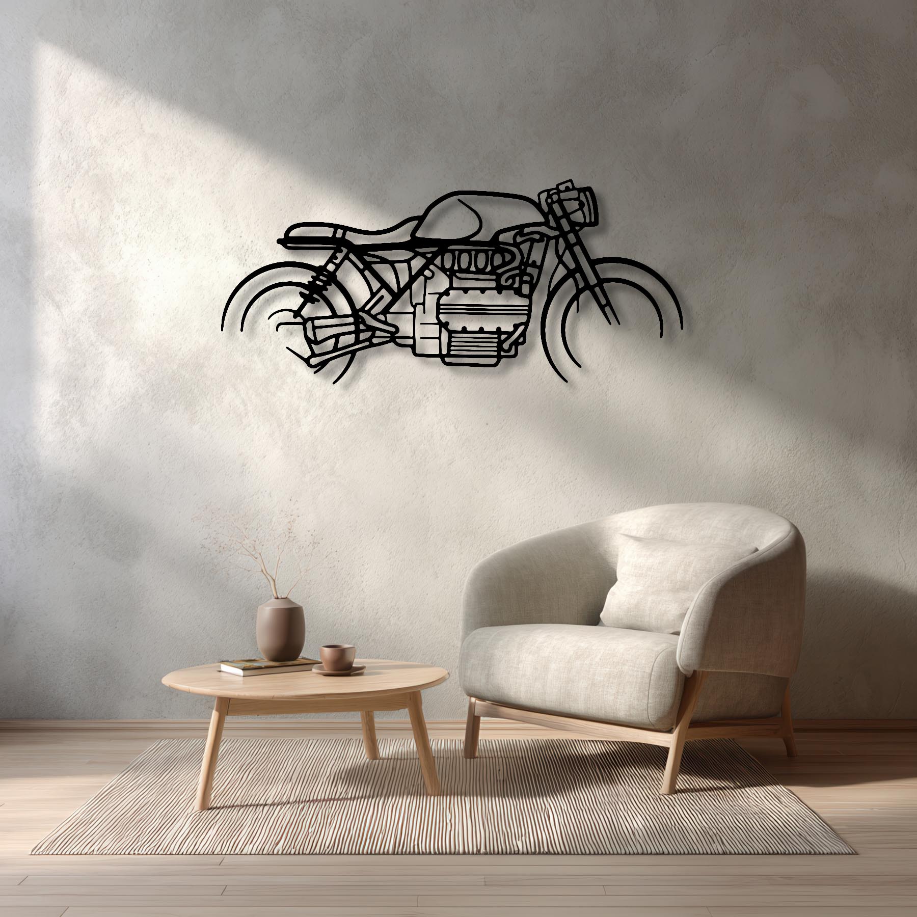 K1100 Cafe Racer Metal Silhouette Wall Art