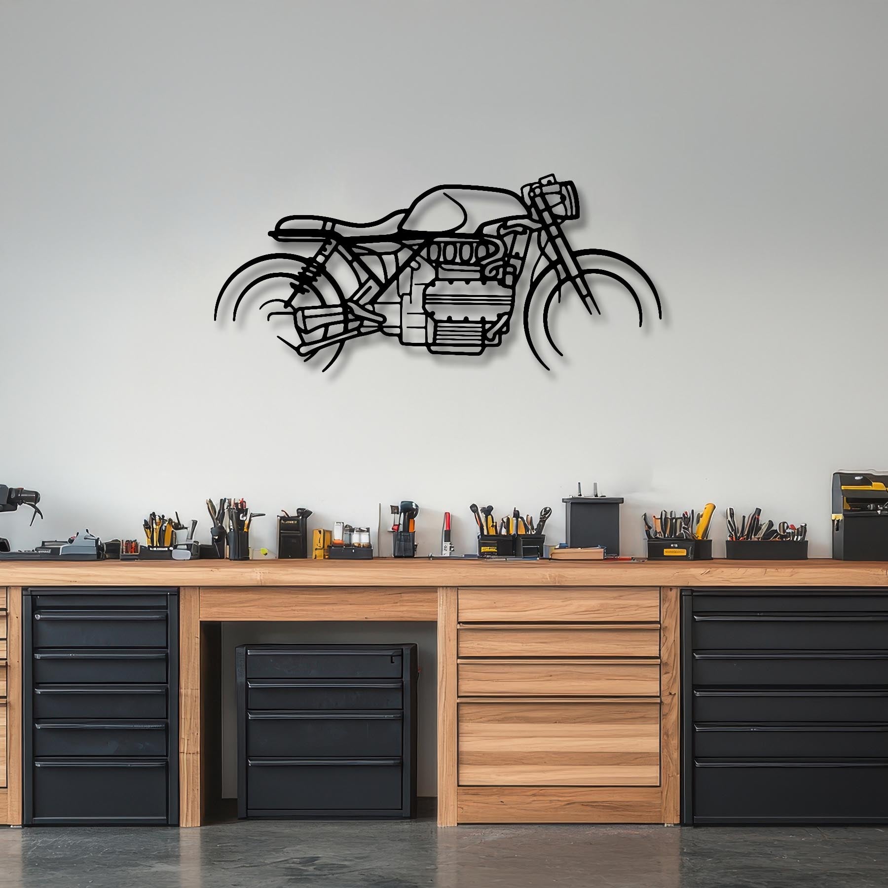 K1100 Cafe Racer Metal Silhouette Wall Art