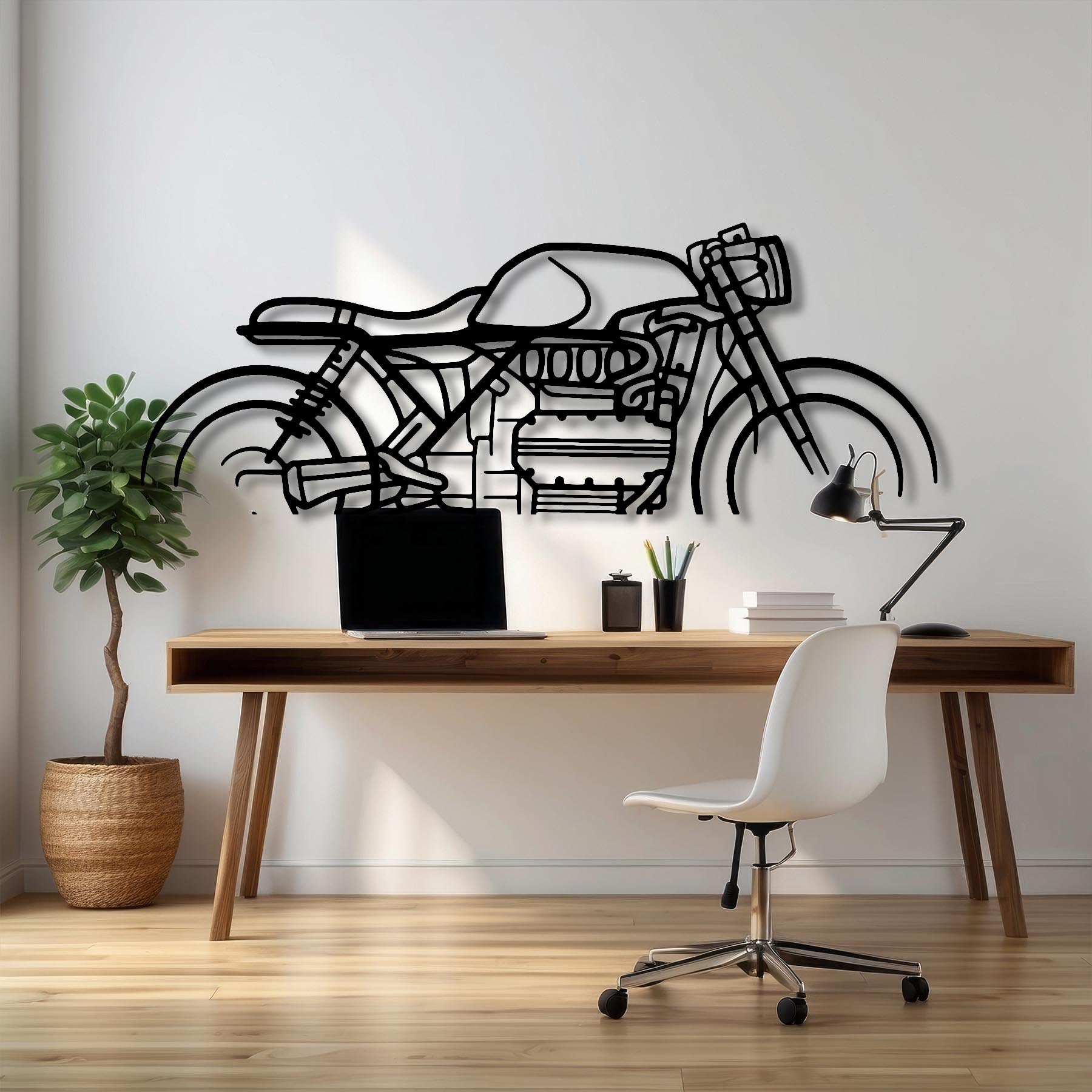 K1100 Cafe Racer Silhouette Metal Art Stand