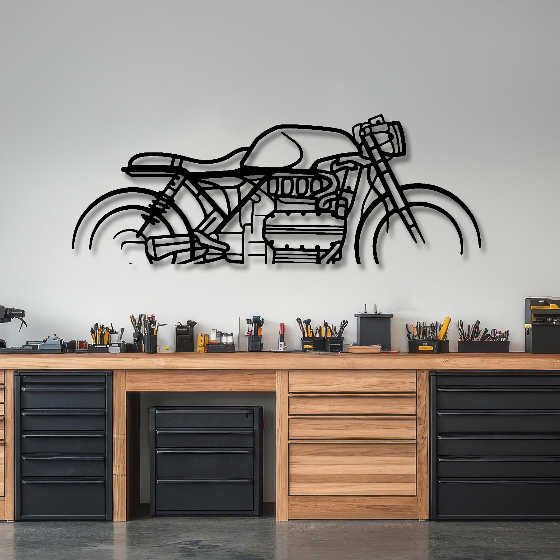 K1100 Cafe Racer Silhouette Metal Art Stand