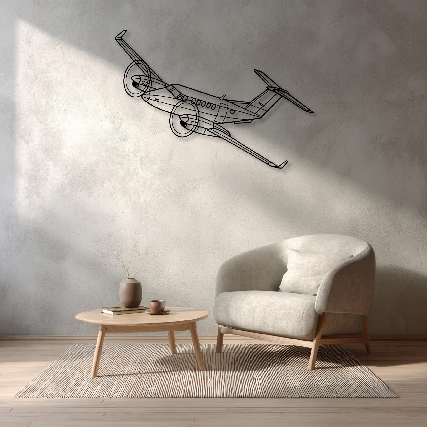 King Air 300 Angle Metal Aircraft Wall Art - NCP0387