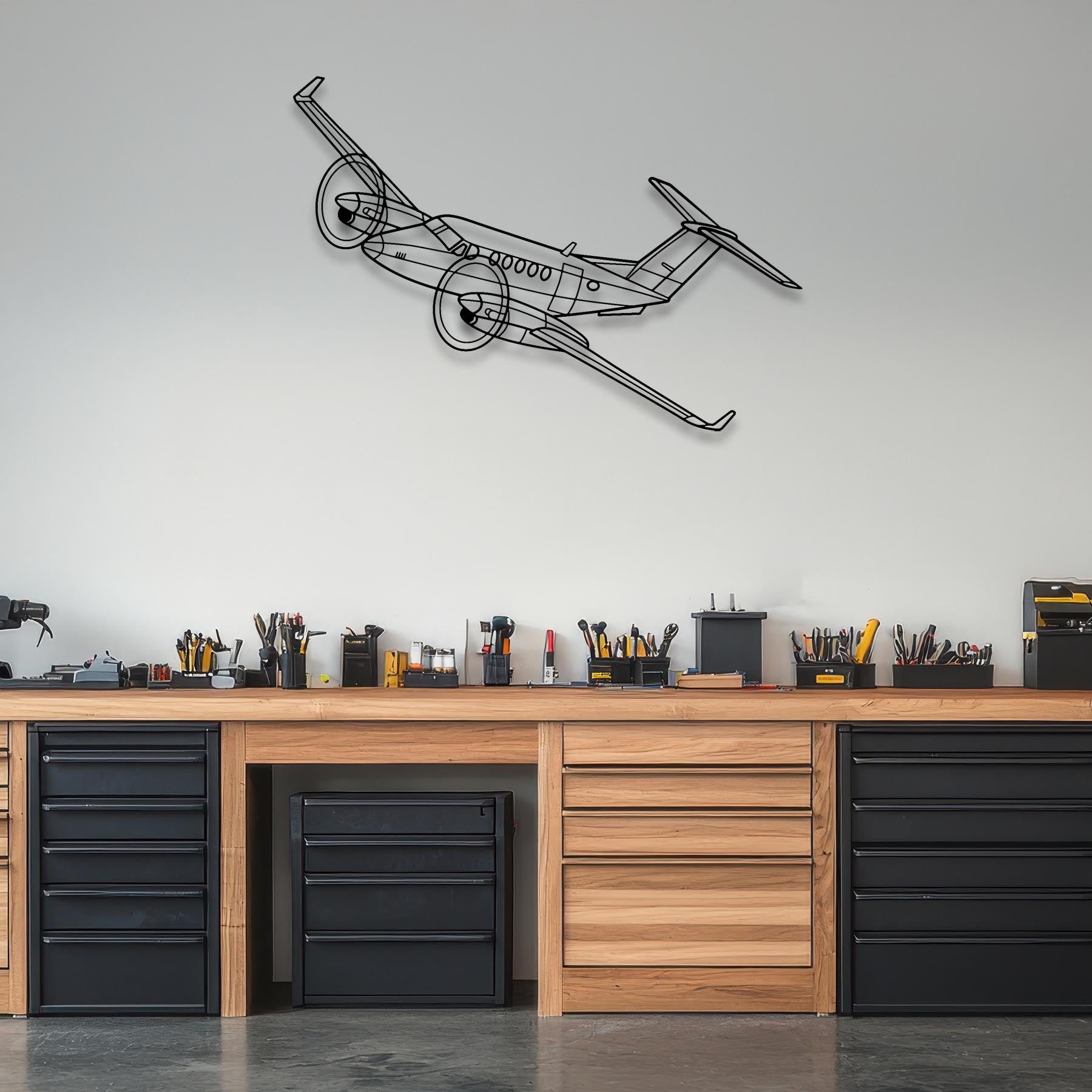 King Air 300 Angle Metal Aircraft Wall Art - NCP0387