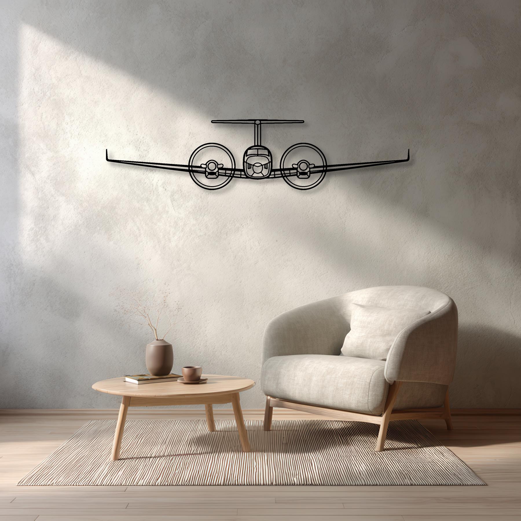King Air 350 Front Metal Aircraft Wall Art - NCP0334