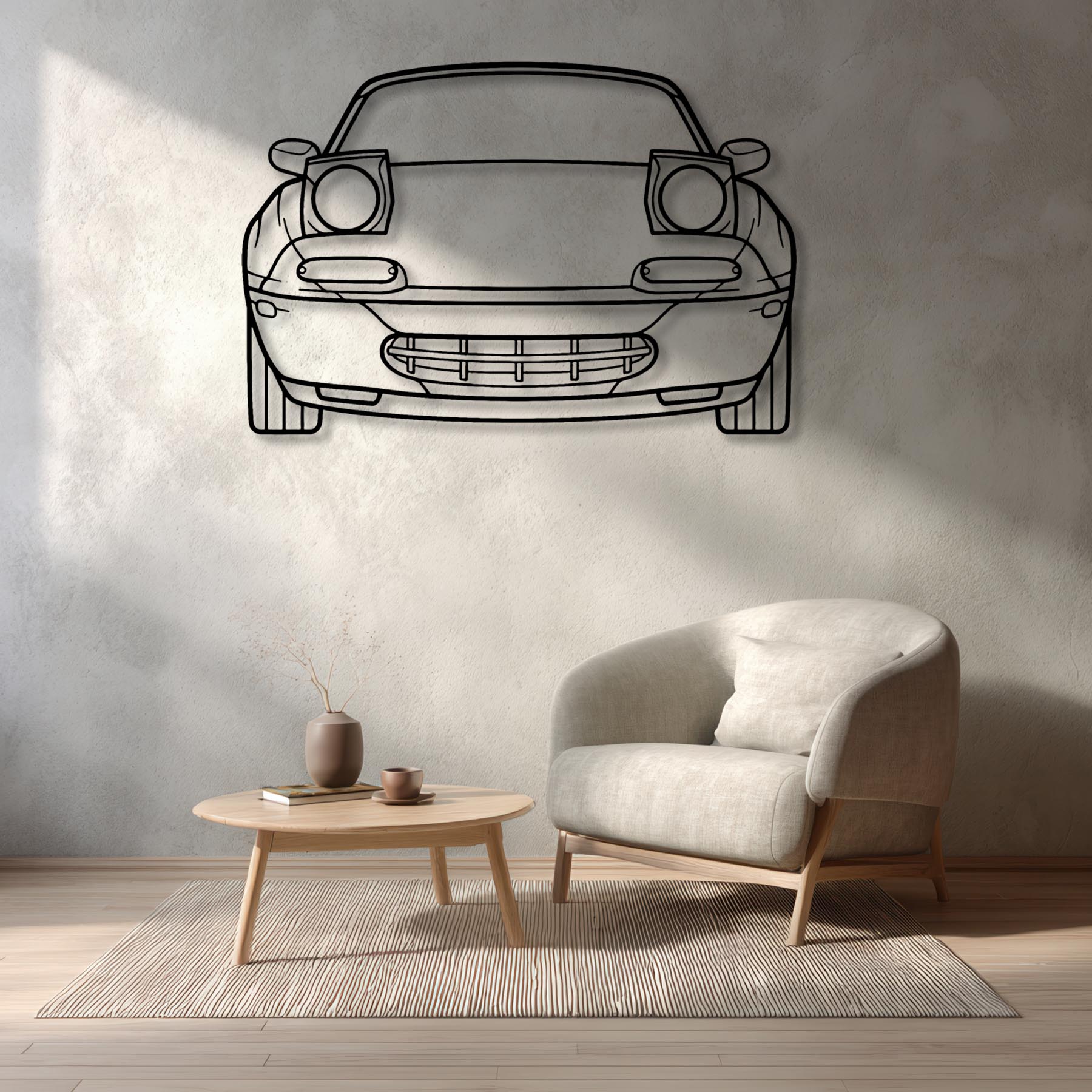 MX-5 1991 Front Silhouette Metal Wall Art