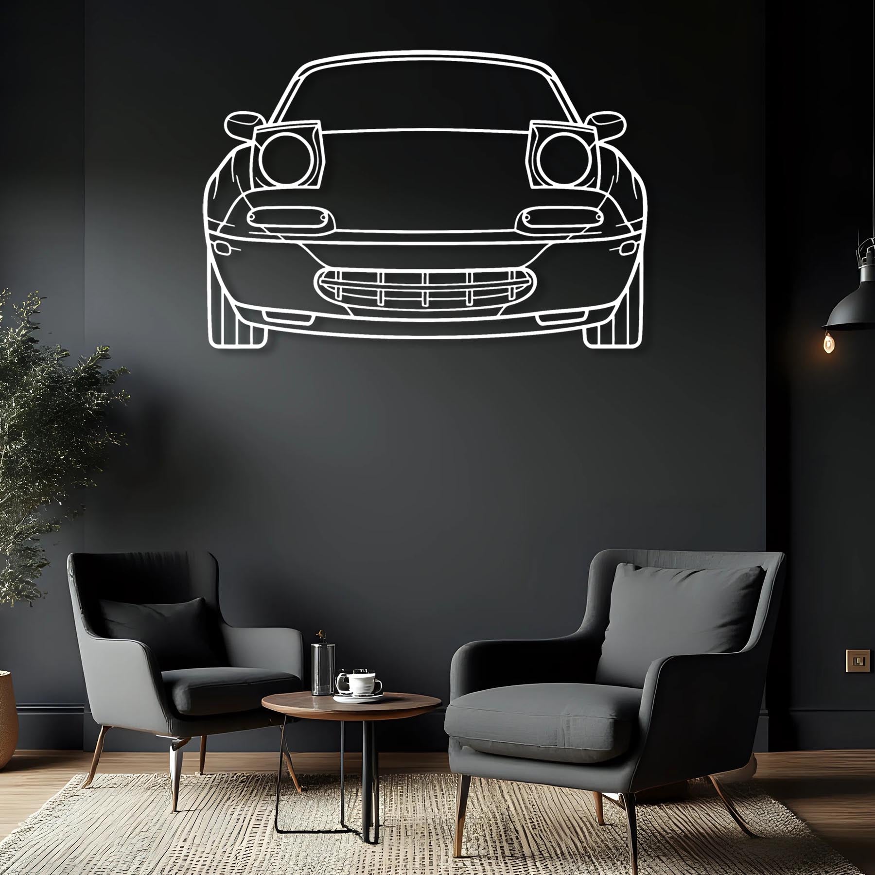 MX-5 1991 Front Silhouette Metal Wall Art
