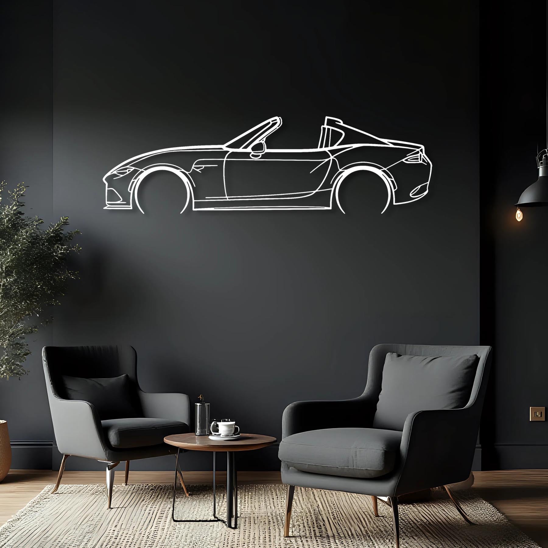 MX-5 RF Detailed Silhouette Metal Wall Art