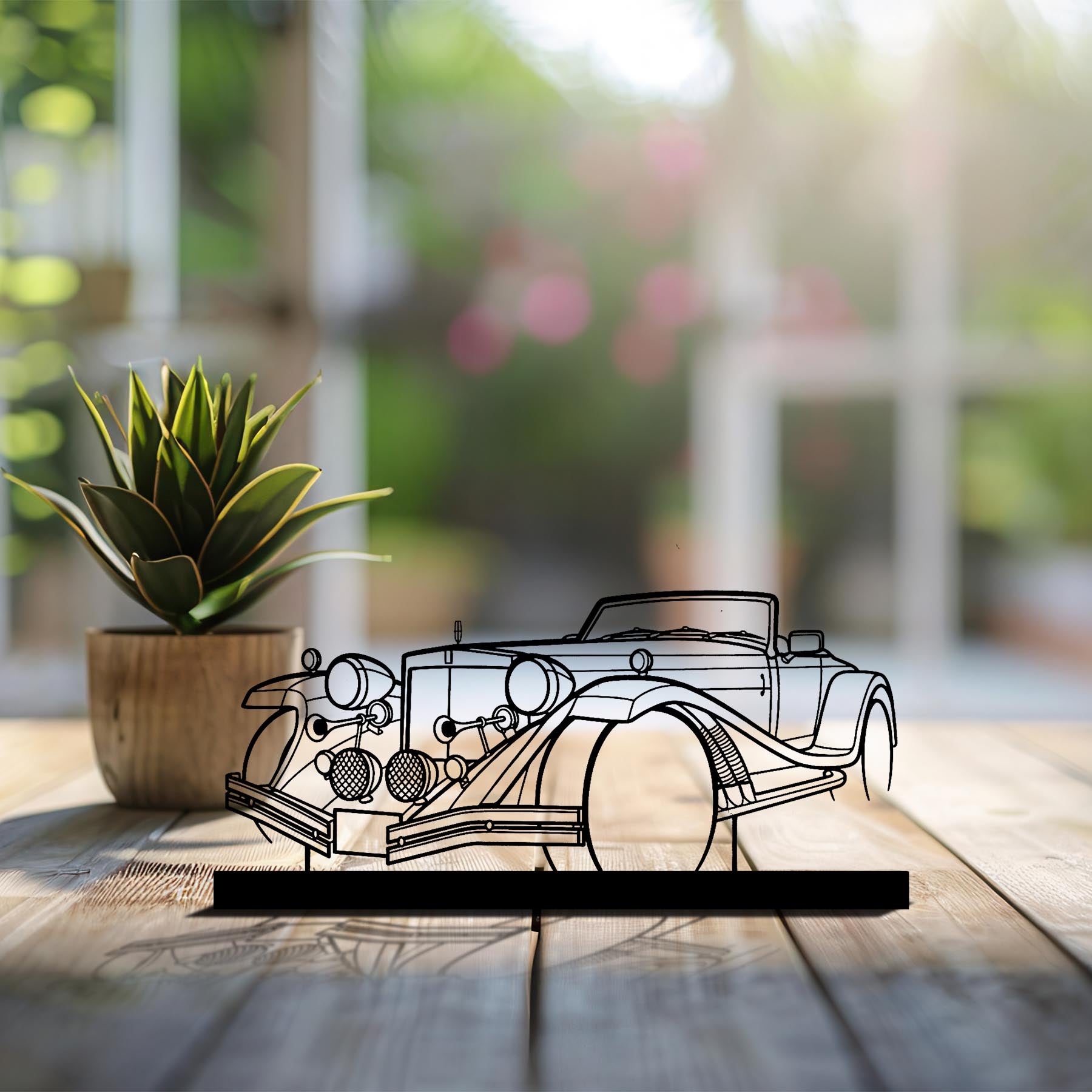 Mercury 1977 Angle Silhouette Metal Art Stand