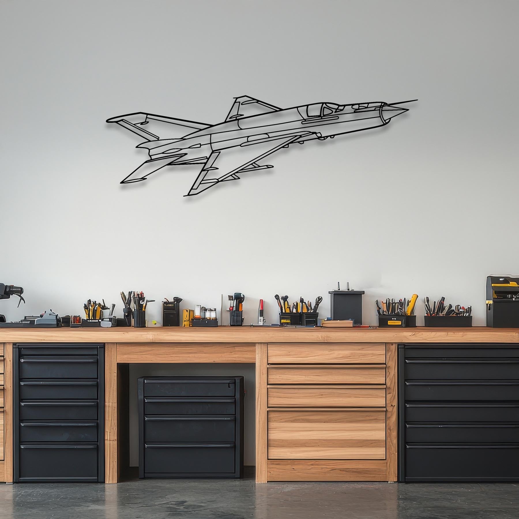 MiG-21 Lancer Angle Metal Aircraft Wall Art - NCP0483