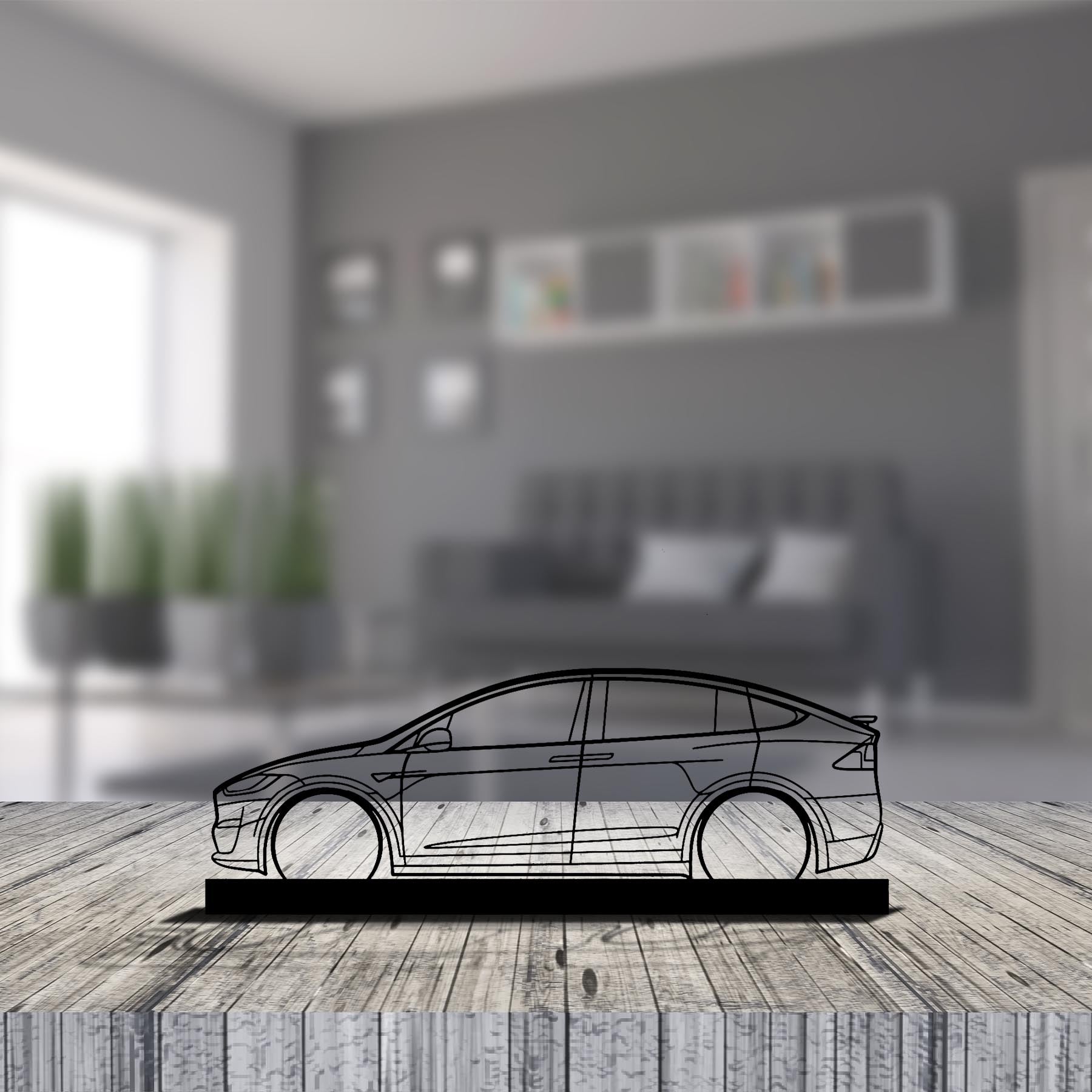 Model X Silhouette Metal Art Stand