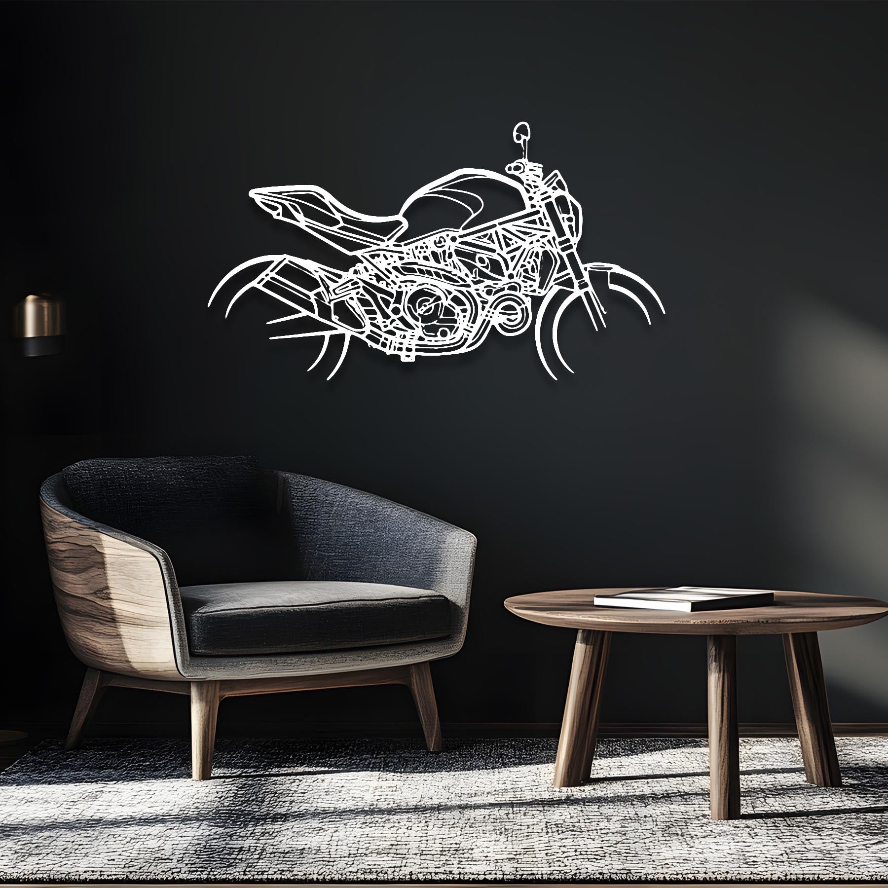 Monster 821 2018 Silhouette Metal Wall Art