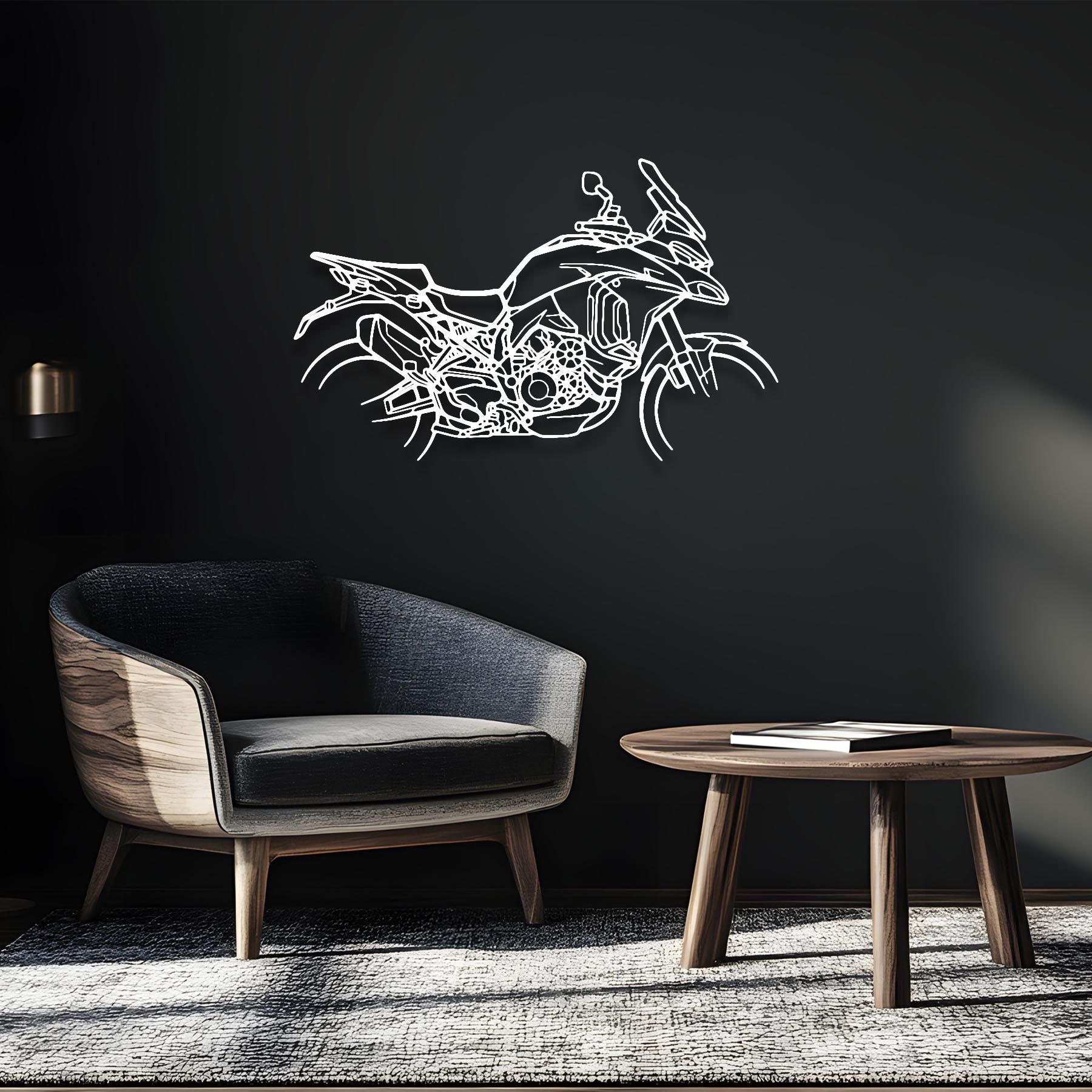 Multistrada V4S Silhouette Metal Wall Art