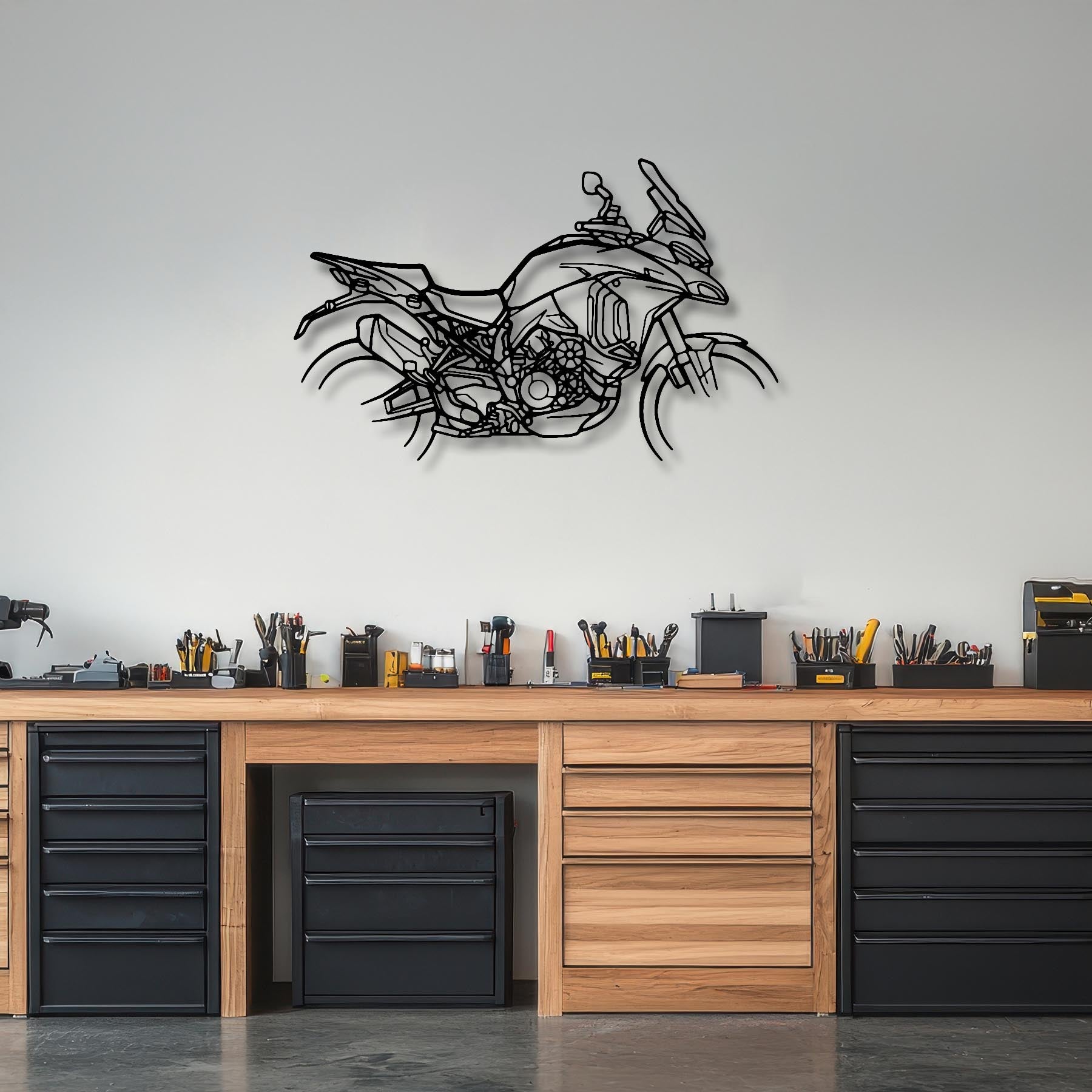 Multistrada V4S Silhouette Metal Wall Art