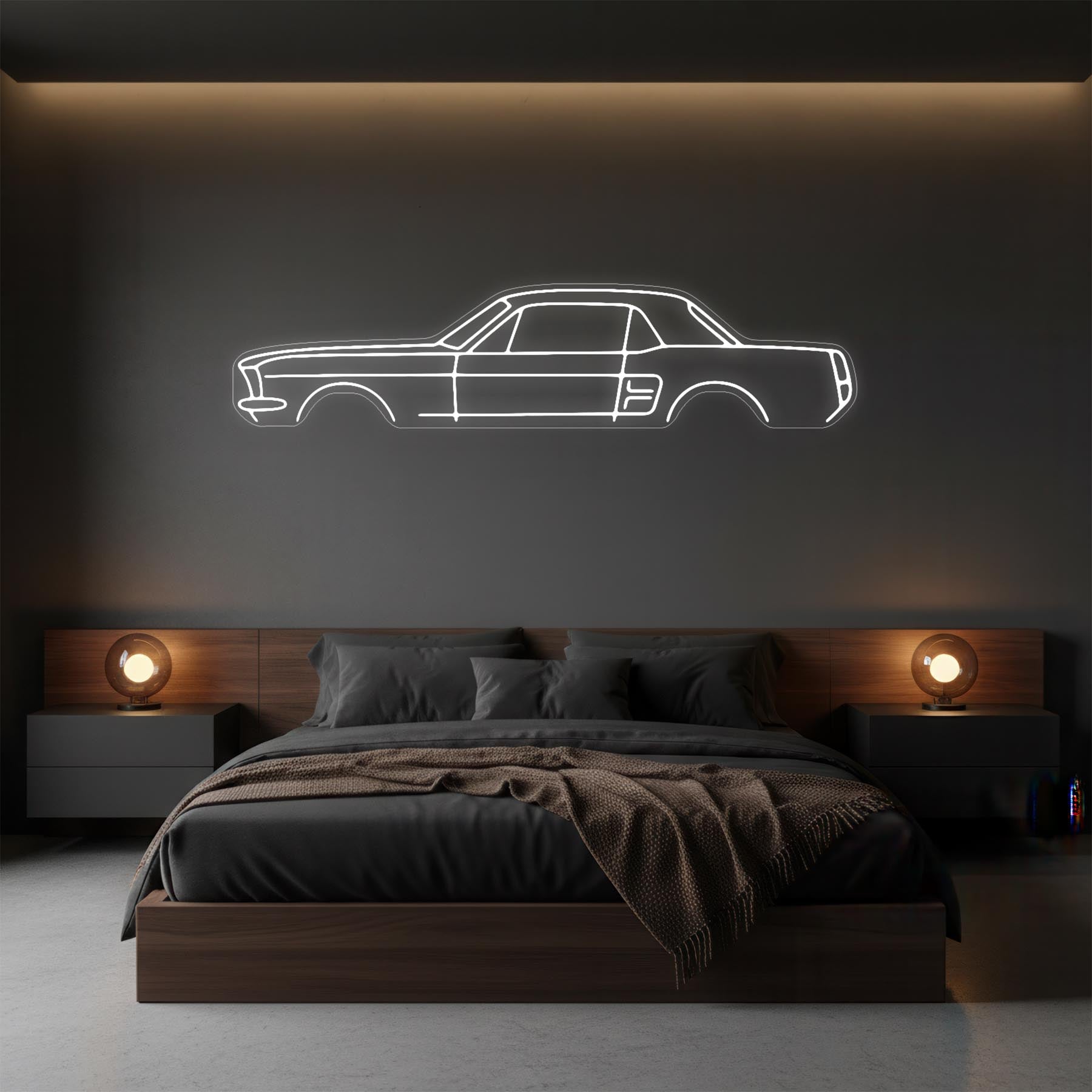Mustang 1967 Coupe Neon Silhouette