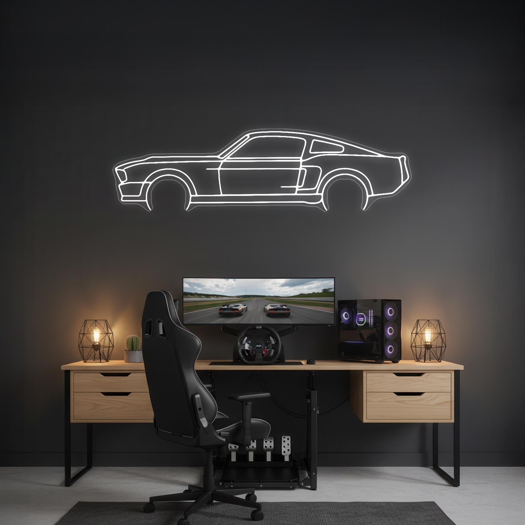 Mustang 1967 Eleonor Neon Silhouette