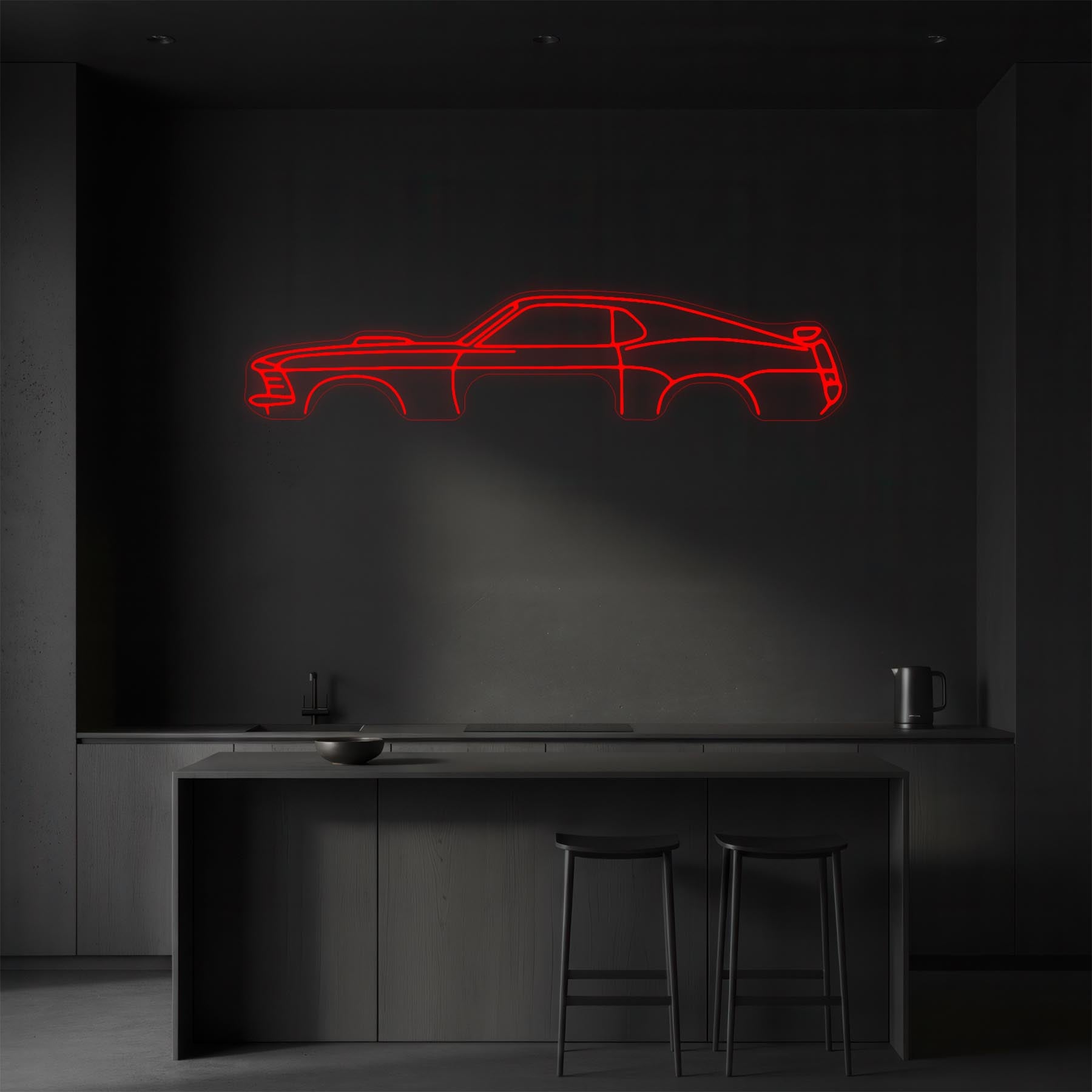 Mustang 1970 Neon Silhouette