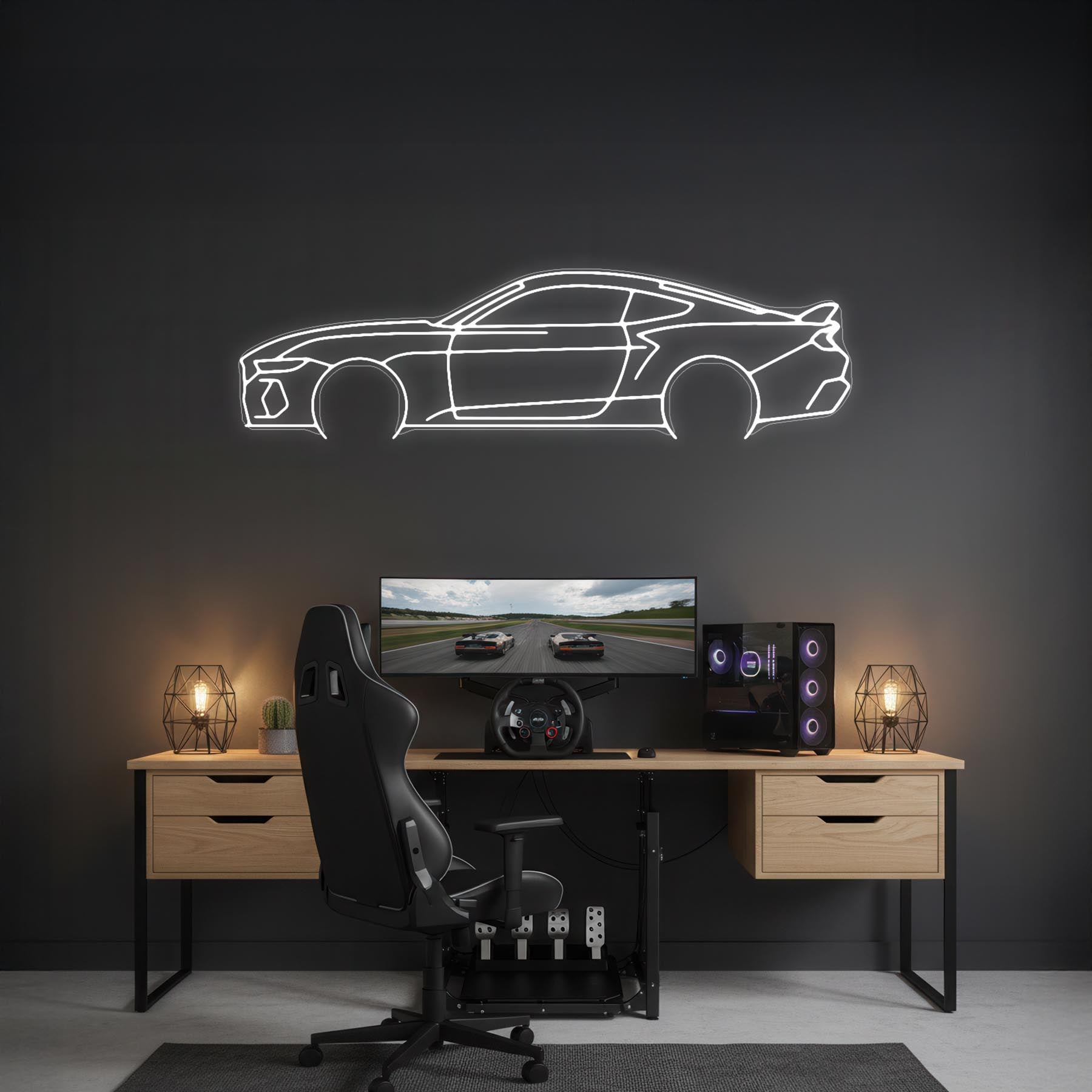 Mustang 2024 Neon Silhouette