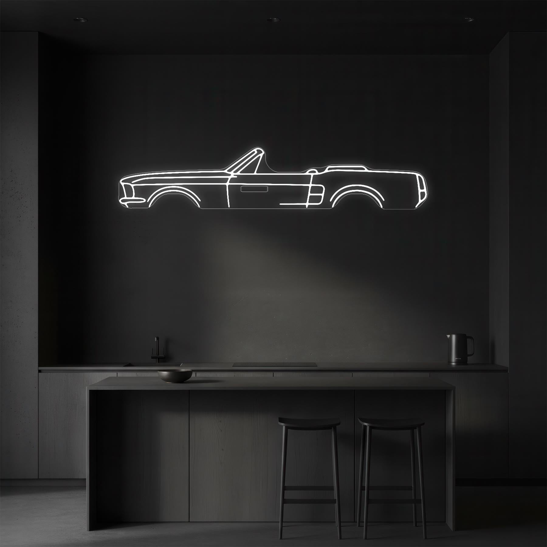 Mustang Cabrio 1967 Neon Silhouette