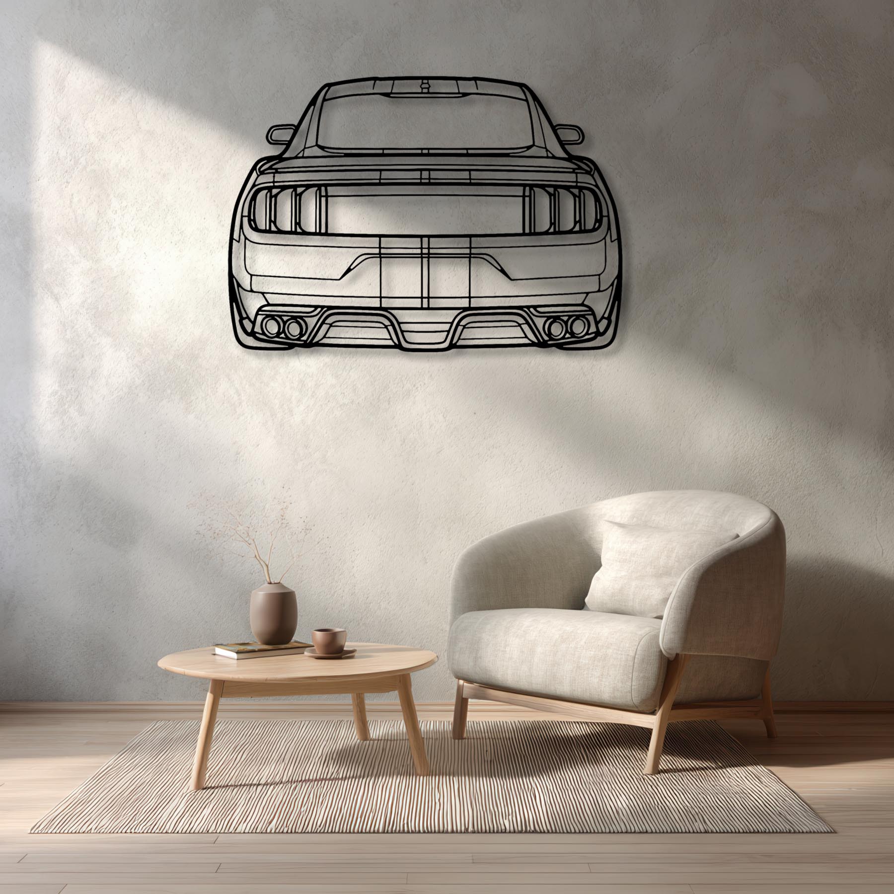 Mustang GT350 Back Silhouette Metal Wall Art