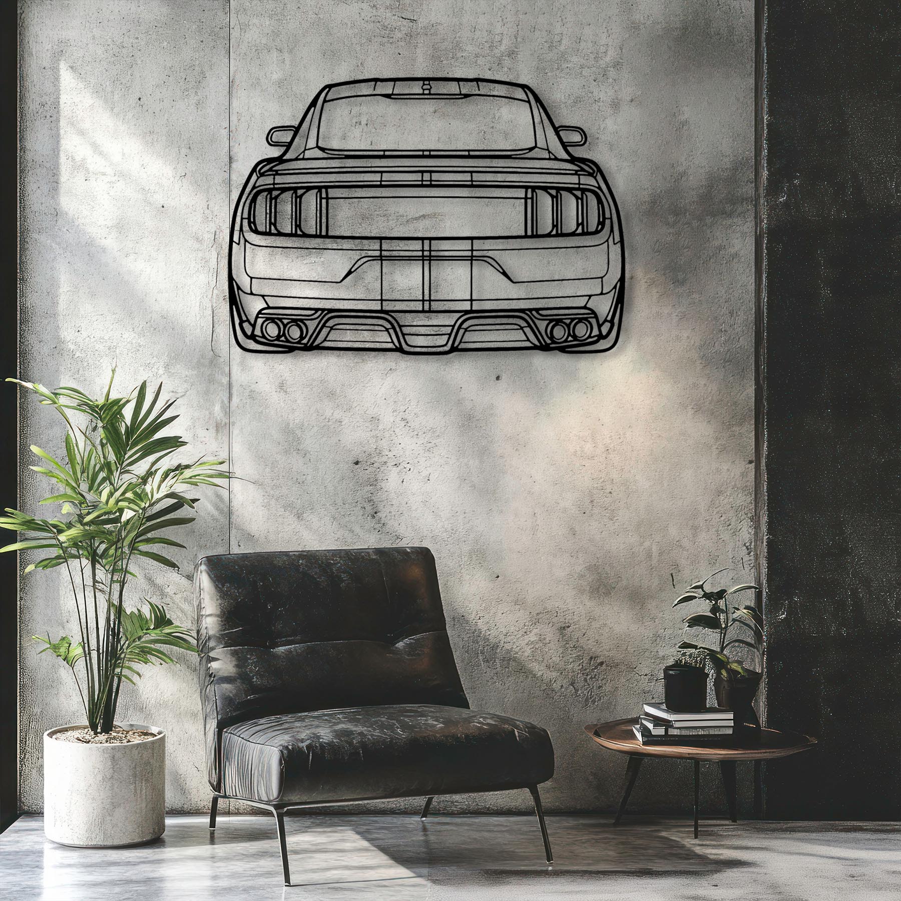 Mustang GT350 Back Silhouette Metal Wall Art