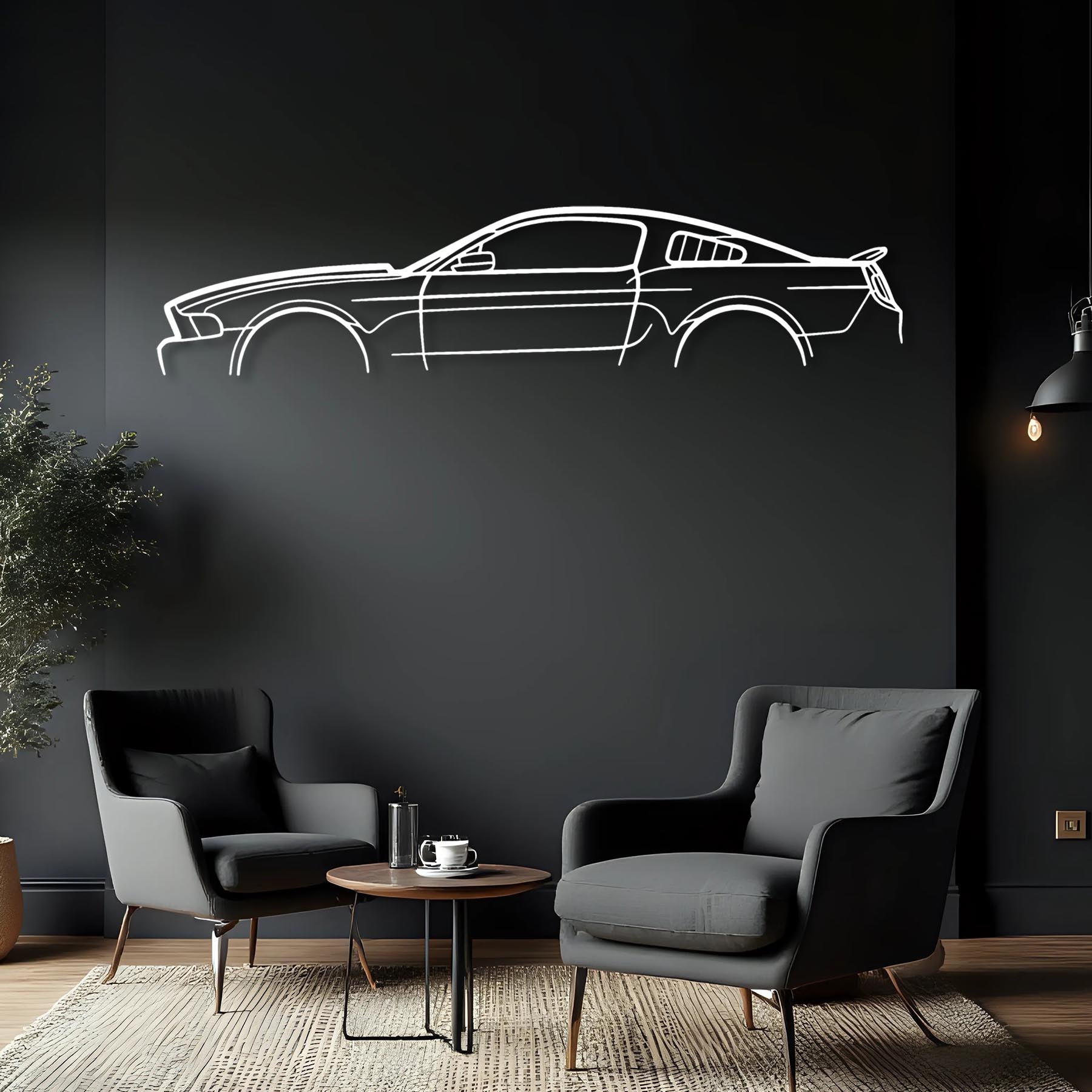 Mustang GT500 2010 Classic Silhouette Metal Wall Art