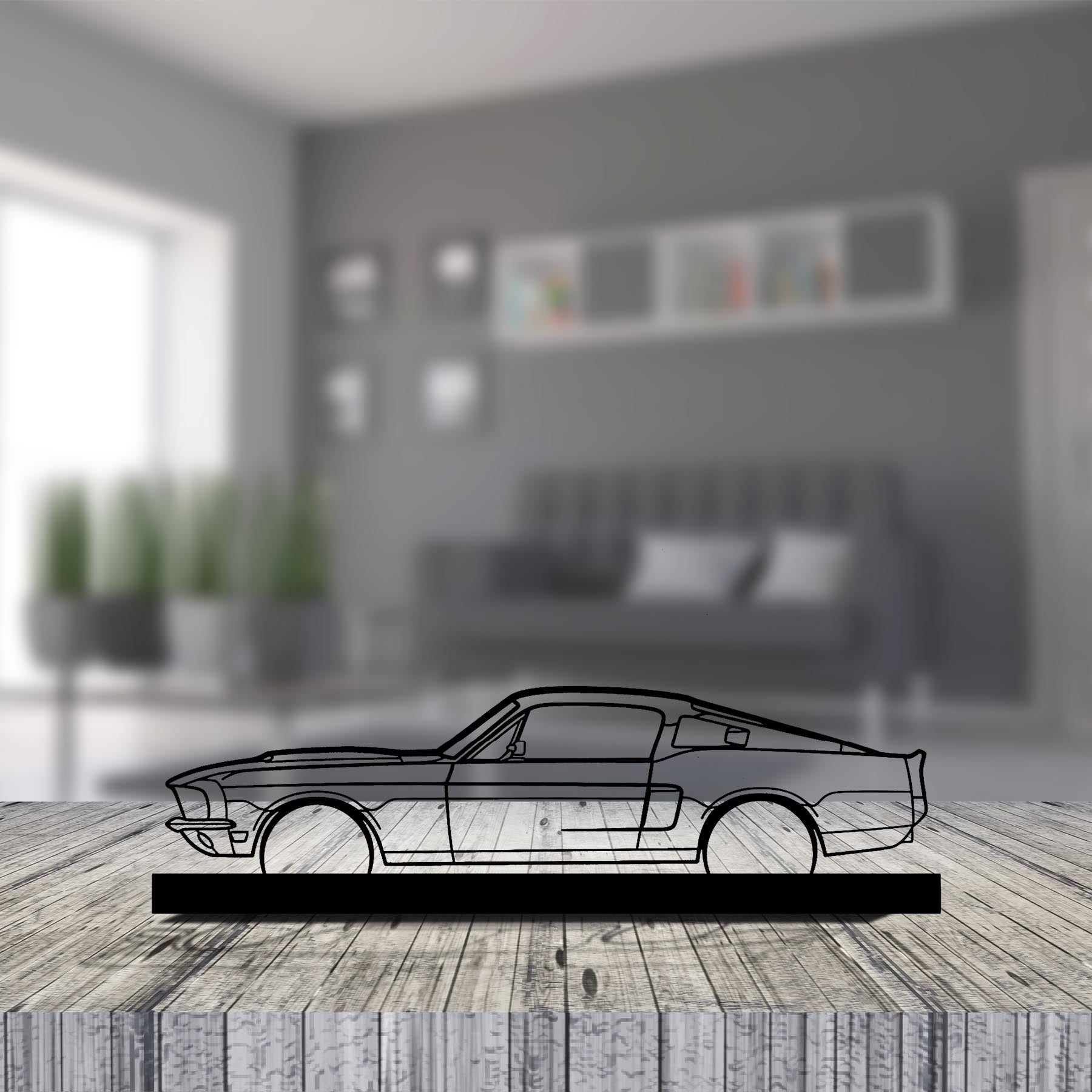 Mustang GT 1967 Silhouette Metal Art Stand