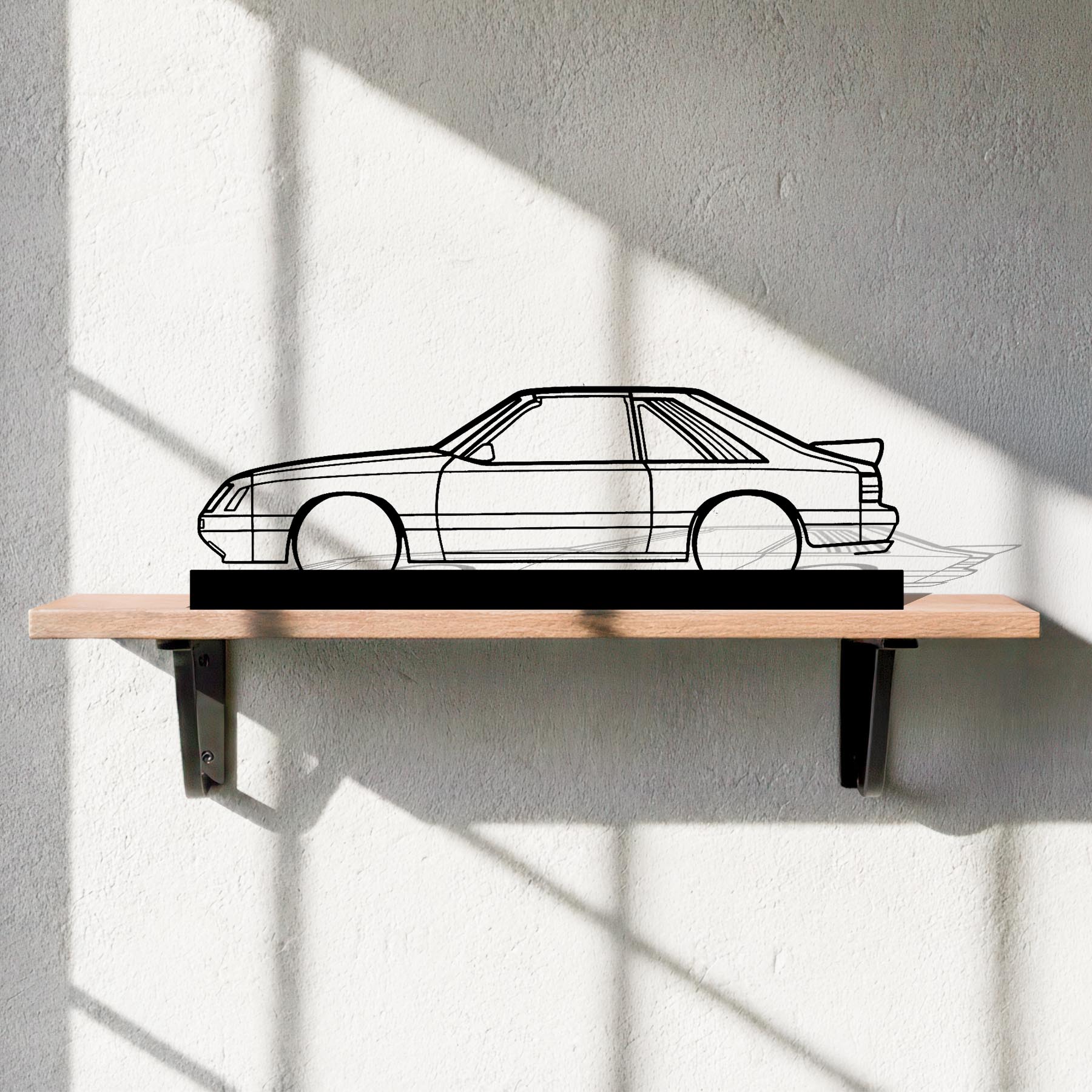 Mustang GT 1985 Silhouette Metal Art Stand