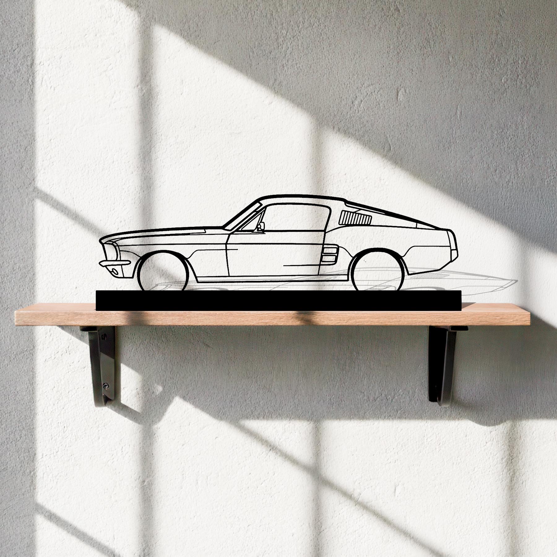 Mustang GT Fastback 390s Silhouette Metal Art Stand