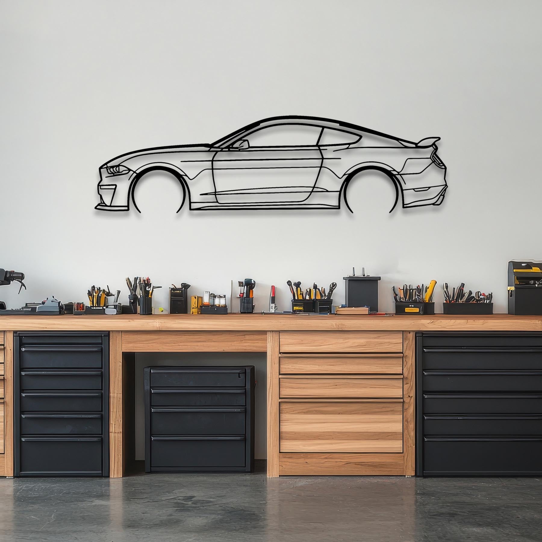 Mustang GT S550 Detailed Silhouette Metal Wall Art