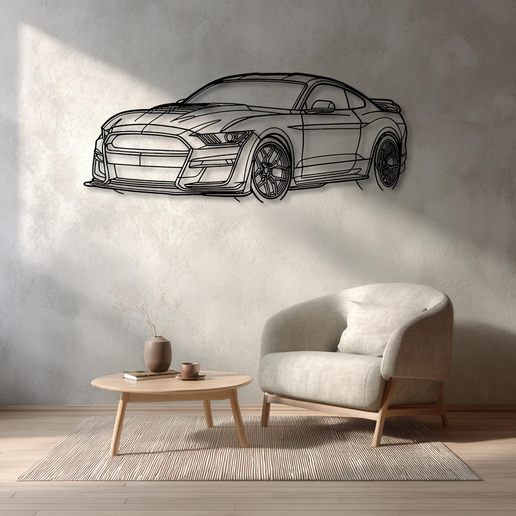 Mustang Shelby GT500 2021 Angle Silhouette Metal Wall Art