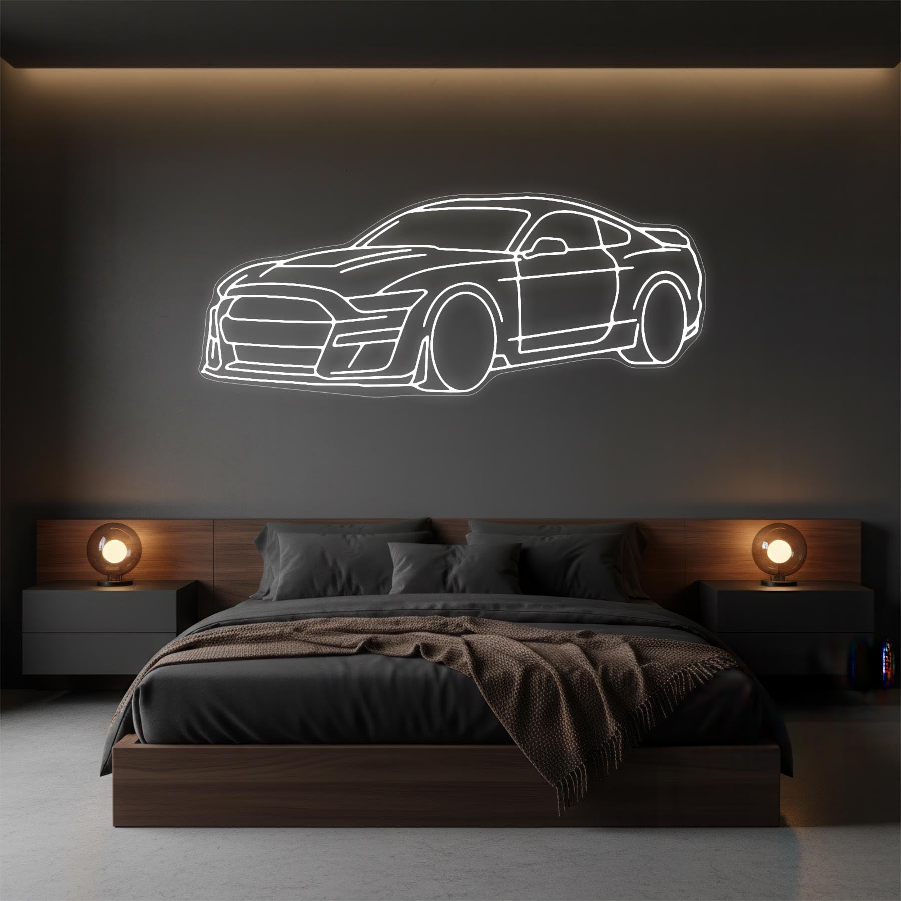 Mustang Shelby GT500 Angle Neon Silhouette