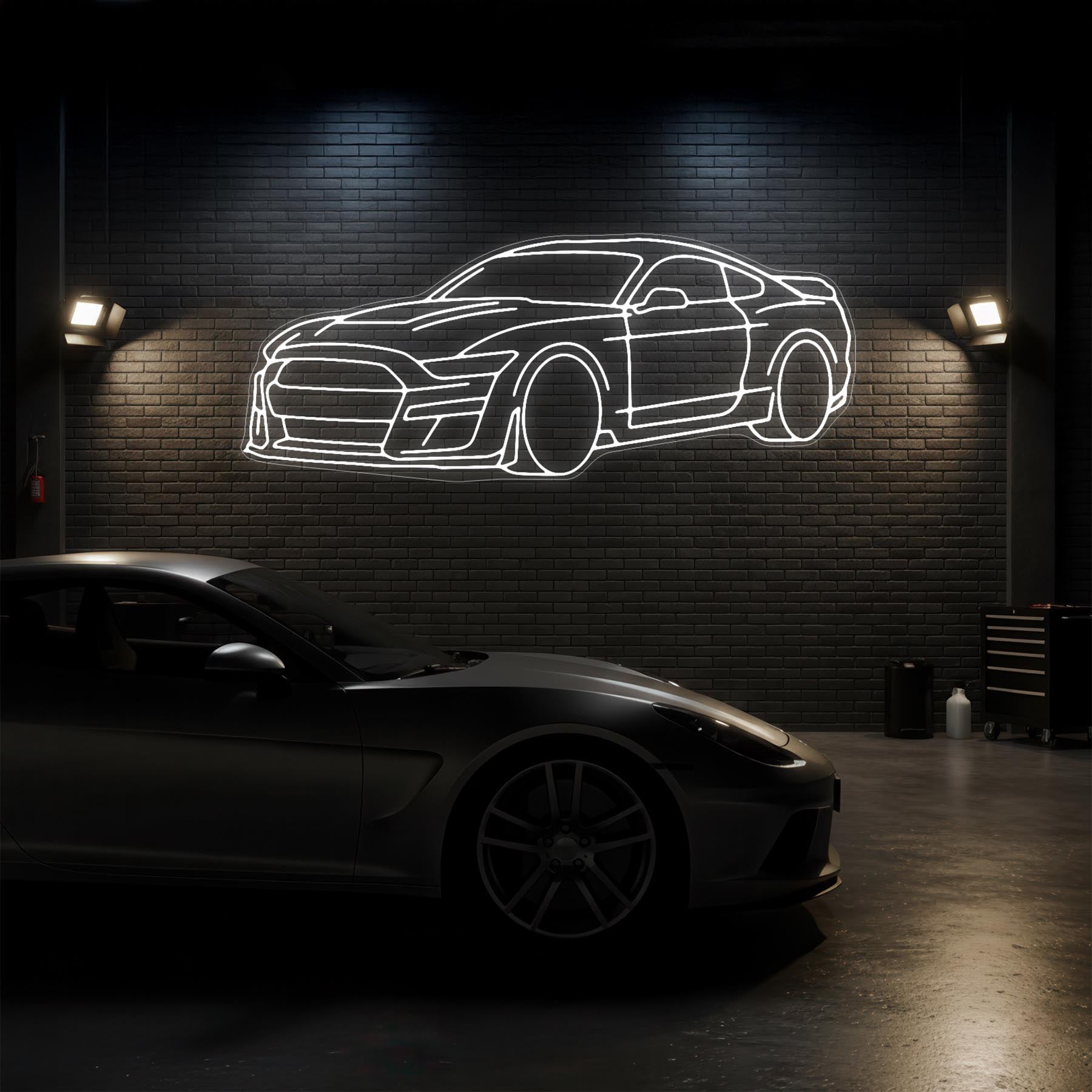Mustang Shelby GT500 Angle Neon Silhouette