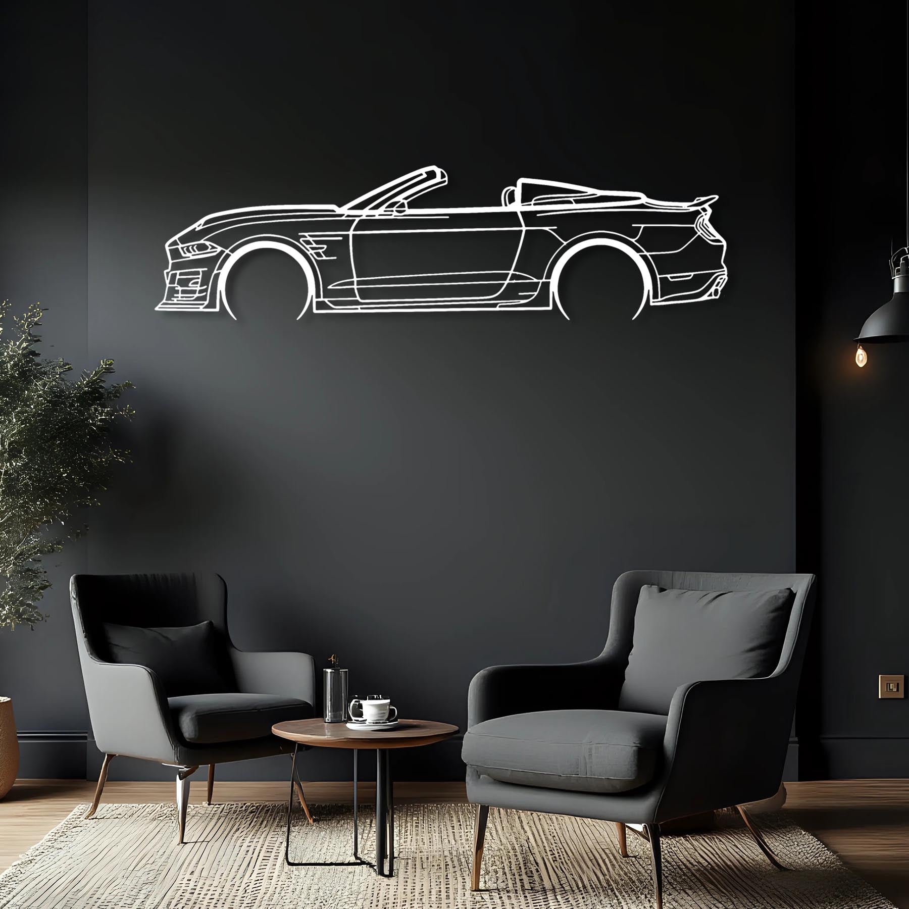 Mustang Speedster 2012 Detailed Silhouette Metal Wall Art