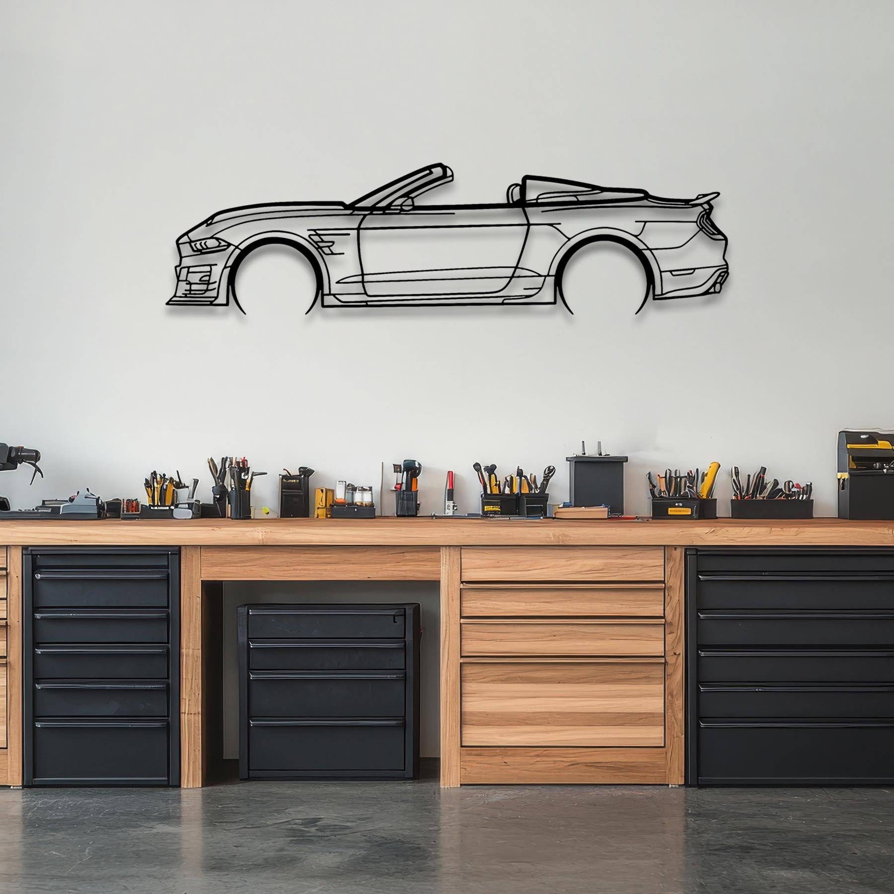 Mustang Speedster 2012 Detailed Silhouette Metal Wall Art