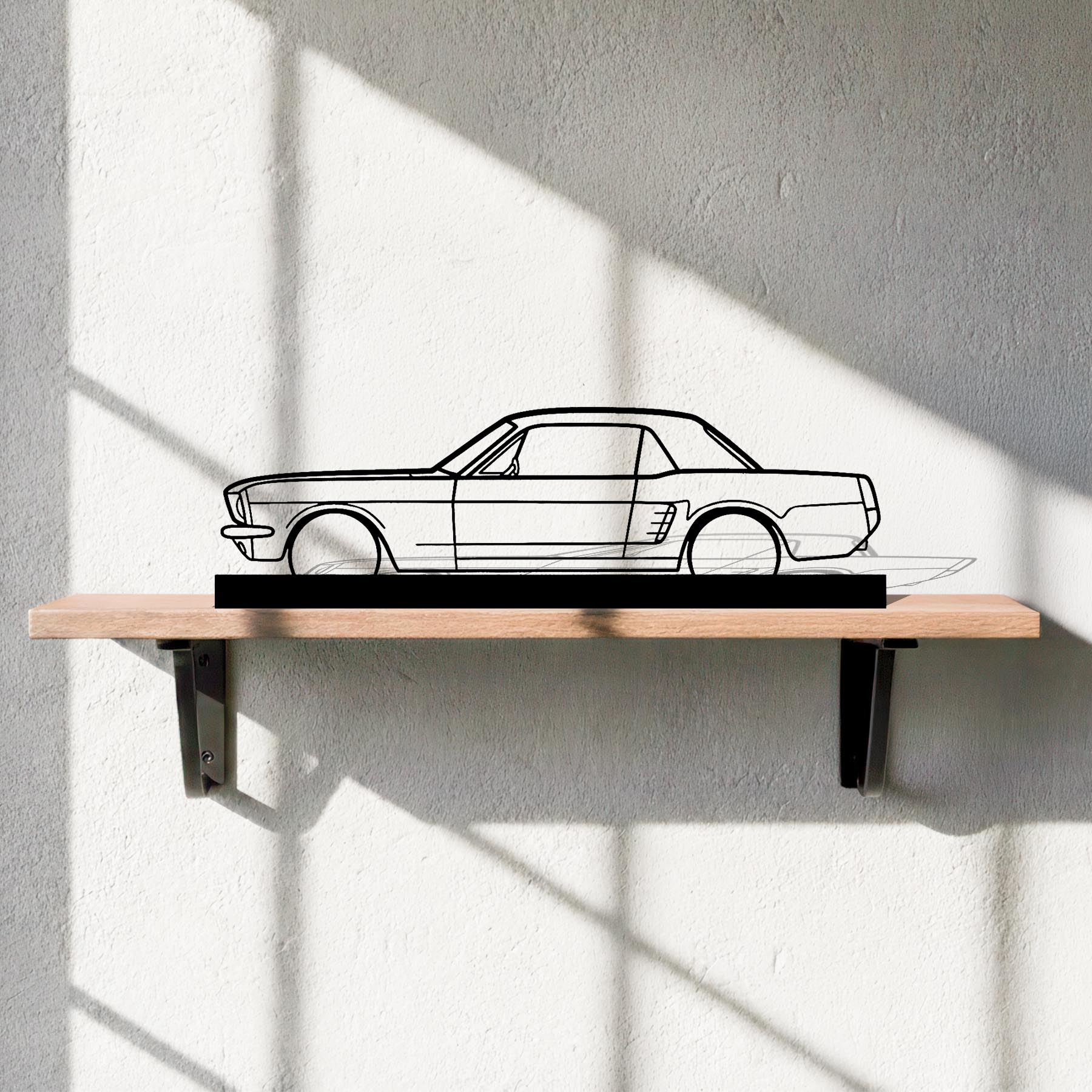 Mustang coupe 1966 Silhouette Metal Art Stand