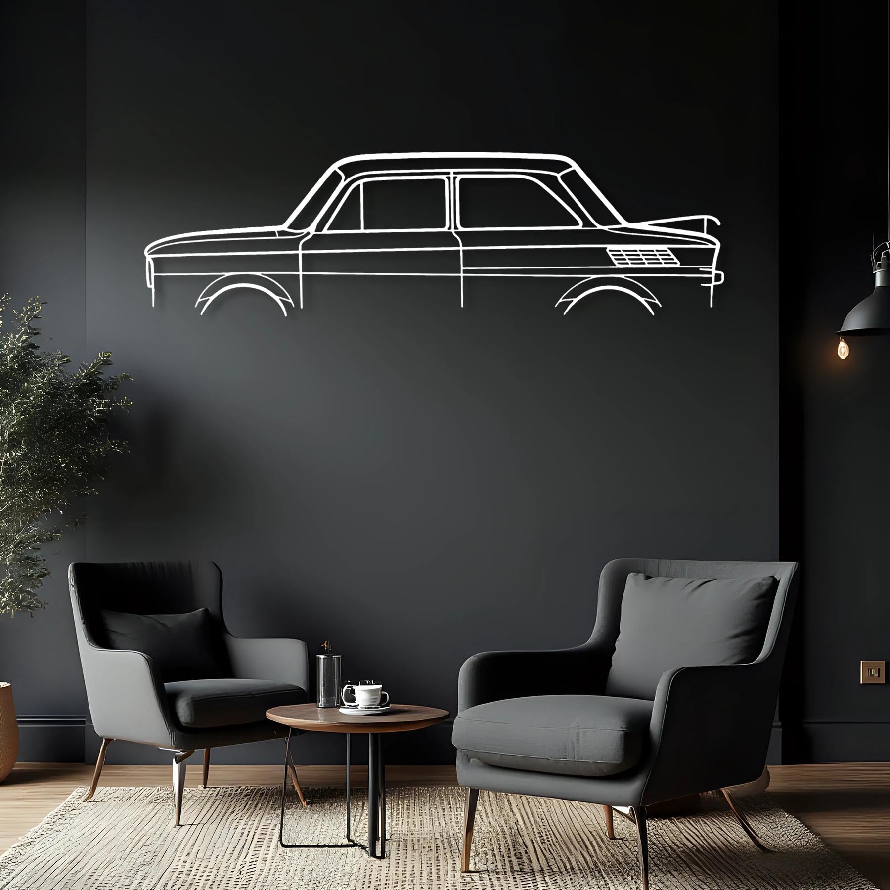 NSU TT 1972 Classic Silhouette Metal Wall Art